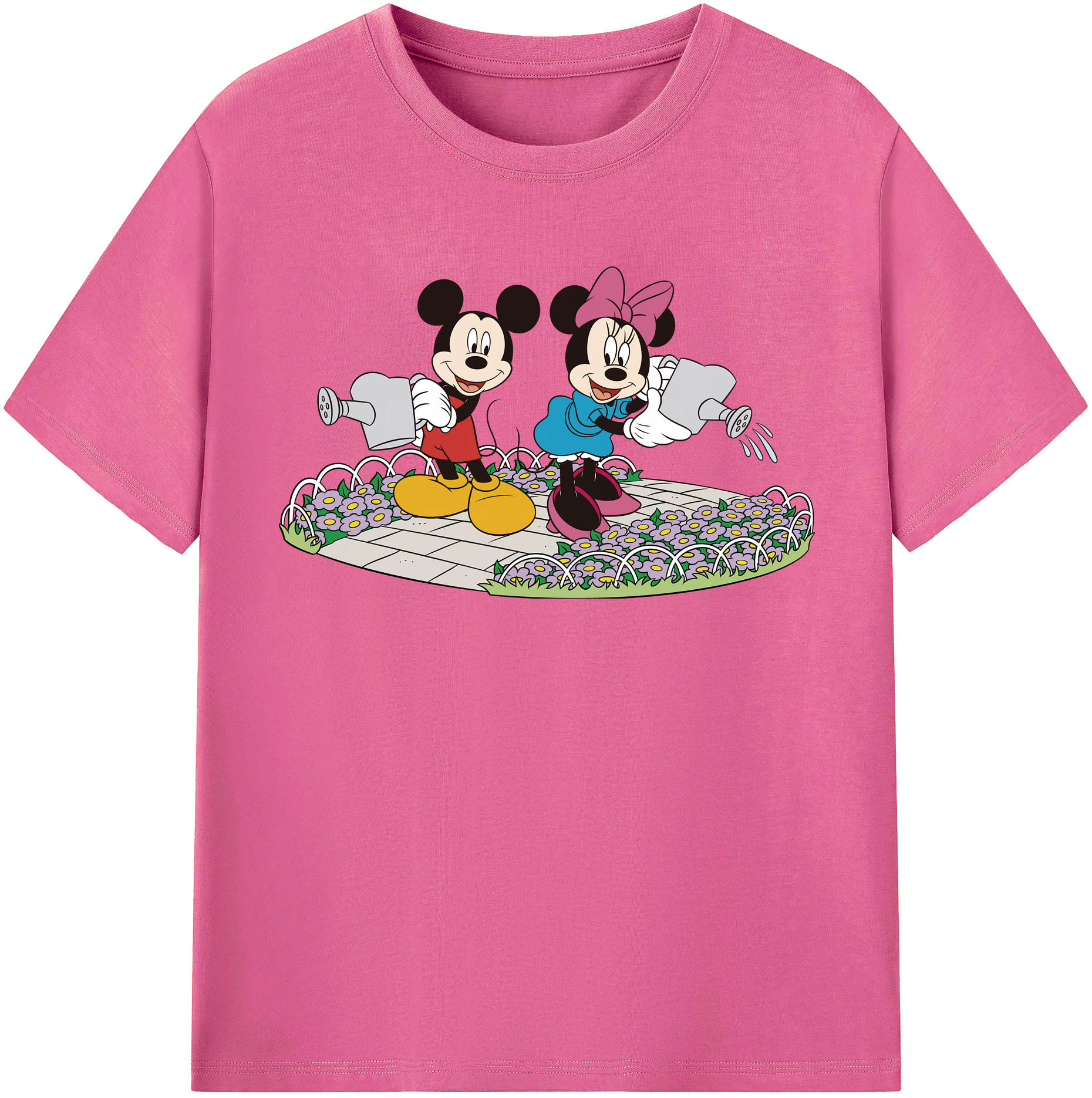 （画像用） ミッキーマウス Mickey Mouse レディースカジュアルプリントTシャツ（綿100％）