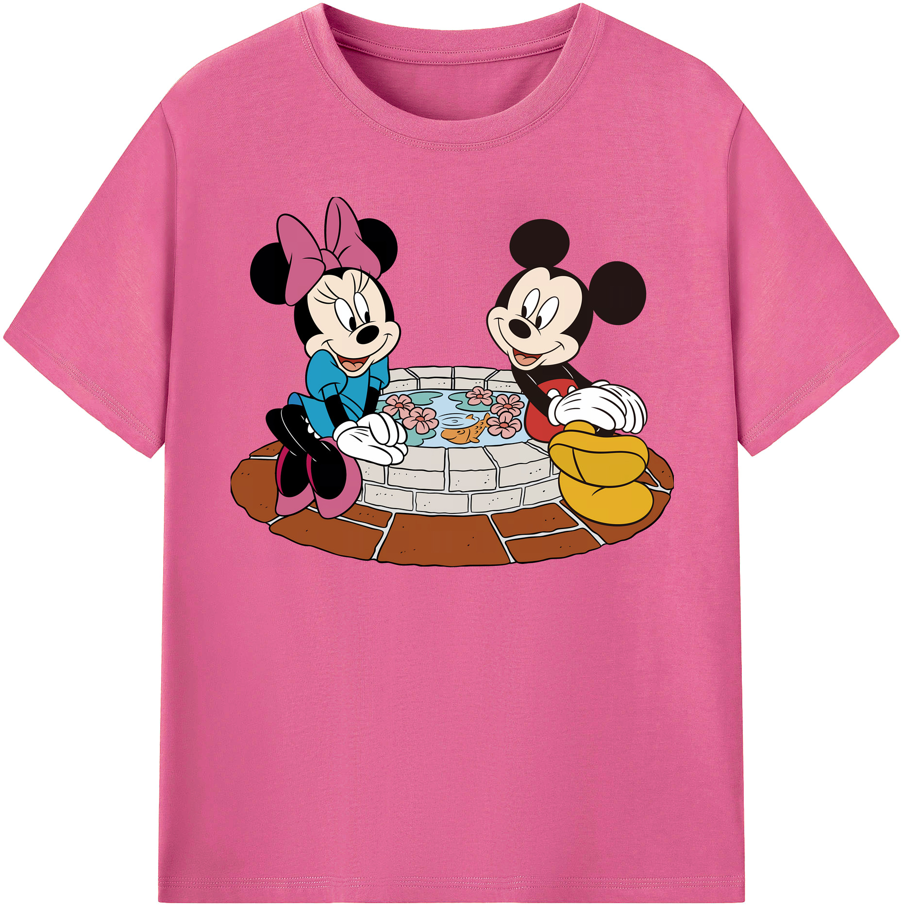 （画像用） ミッキーマウス Mickey Mouse レディースカジュアルプリントTシャツ（綿100％）