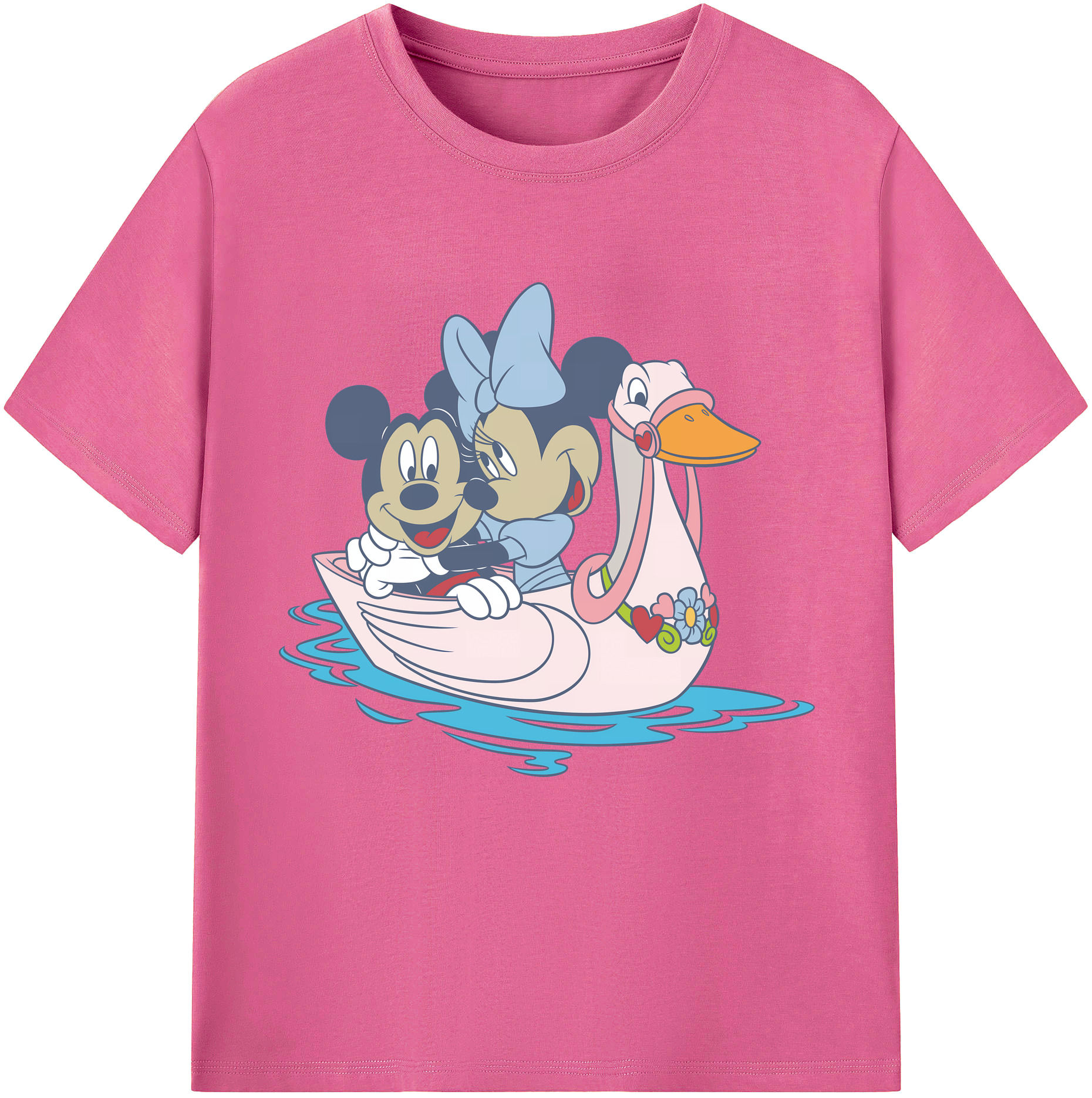 （画像用） ミッキーマウス Mickey Mouse レディースカジュアルプリントTシャツ（綿100％）