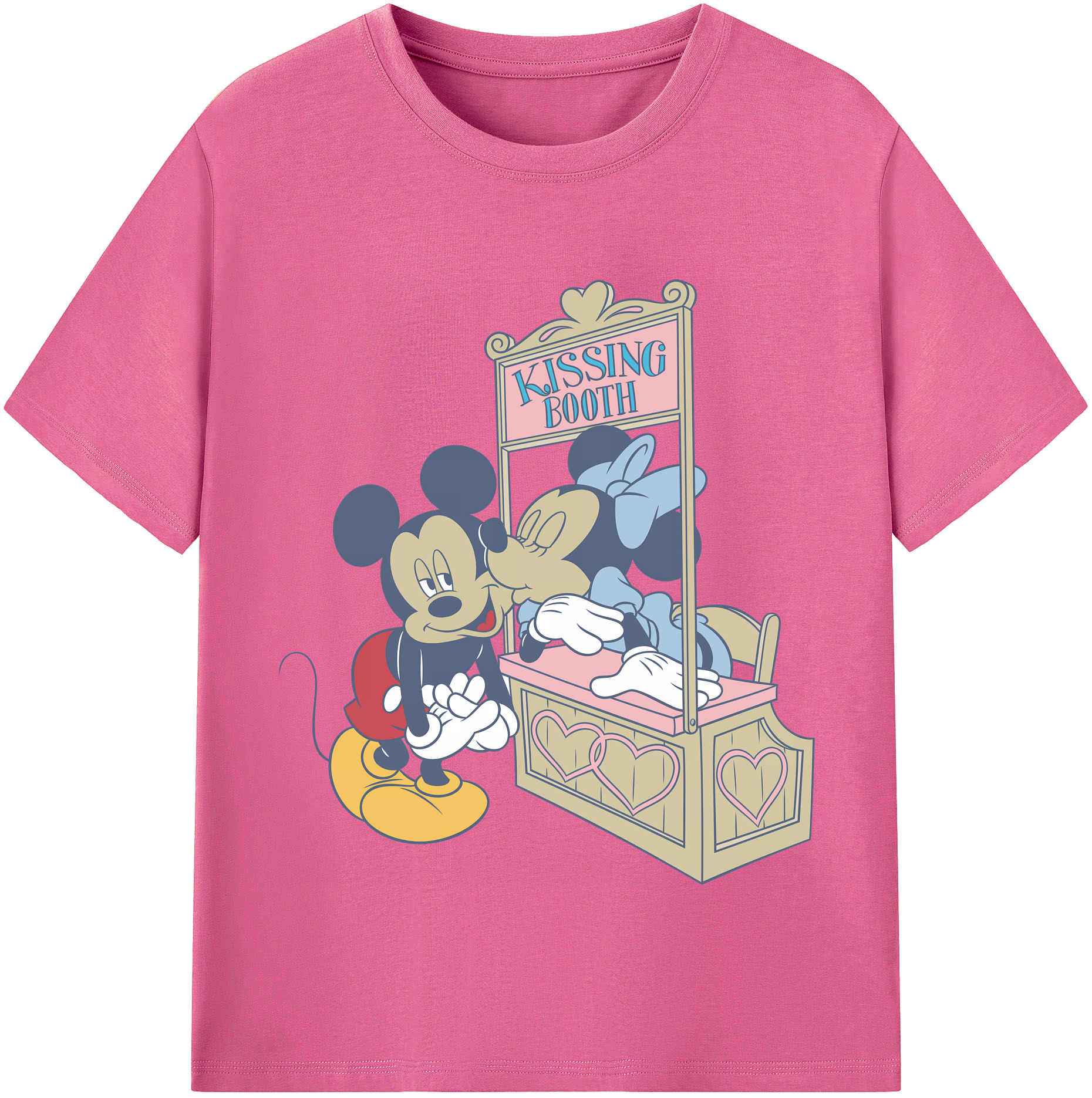 （画像用） ミッキーマウス Mickey Mouse レディースカジュアルプリントTシャツ（綿100％）