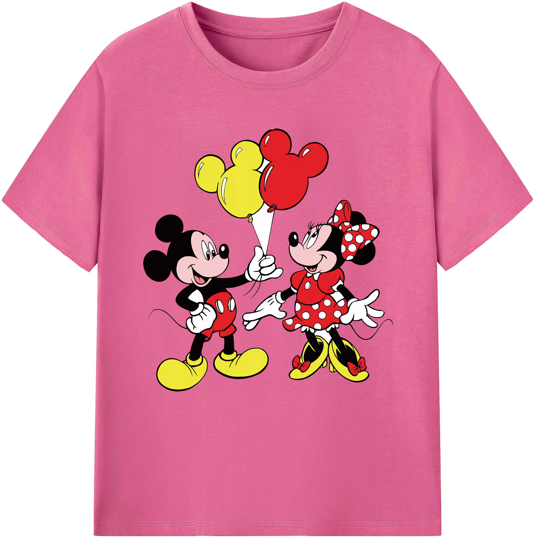 （画像用） ミッキーマウス Mickey Mouse レディースカジュアルプリントTシャツ（綿100％）