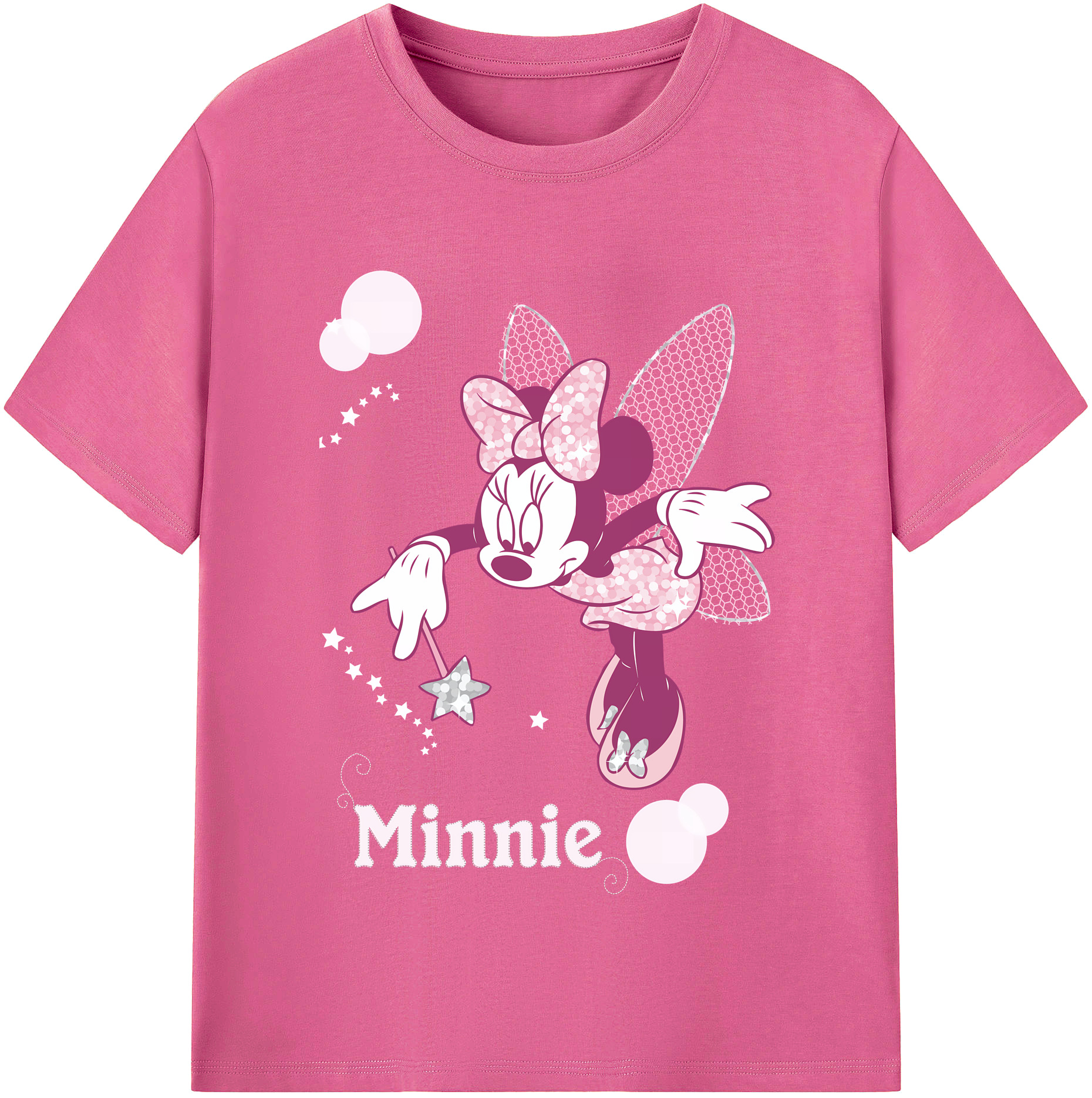 （画像用） ミッキーマウス Mickey Mouse レディースカジュアルプリントTシャツ（綿100％）