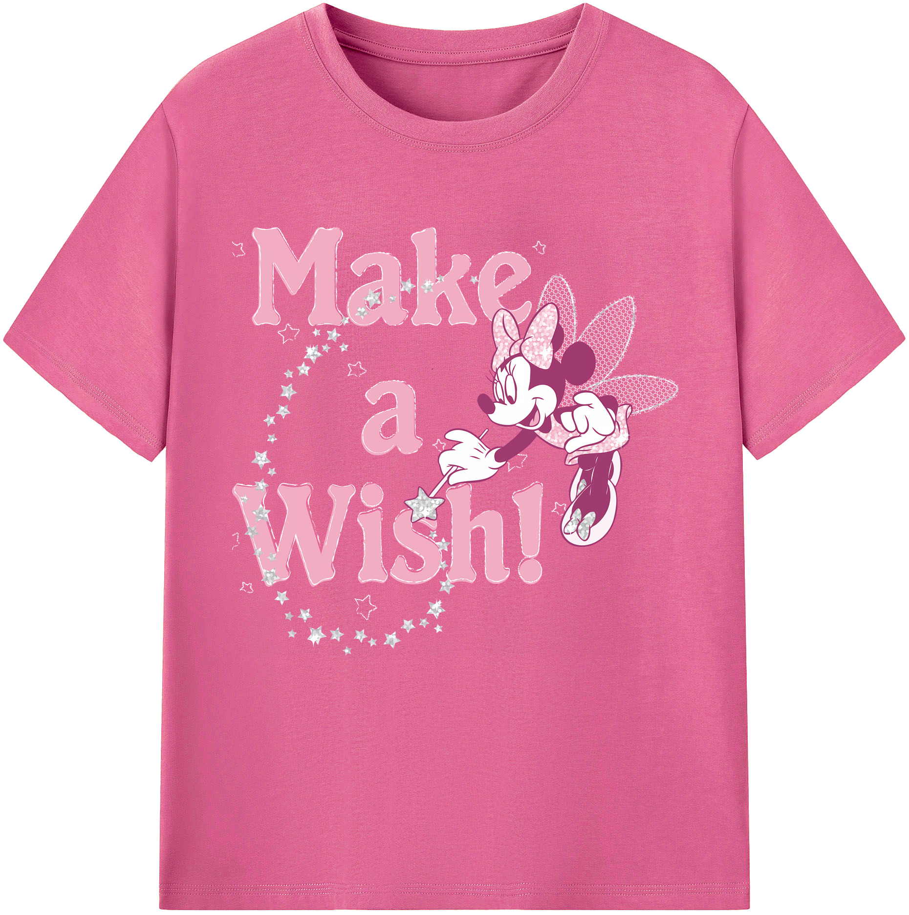 （画像用） ミッキーマウス Mickey Mouse レディースカジュアルプリントTシャツ（綿100％）