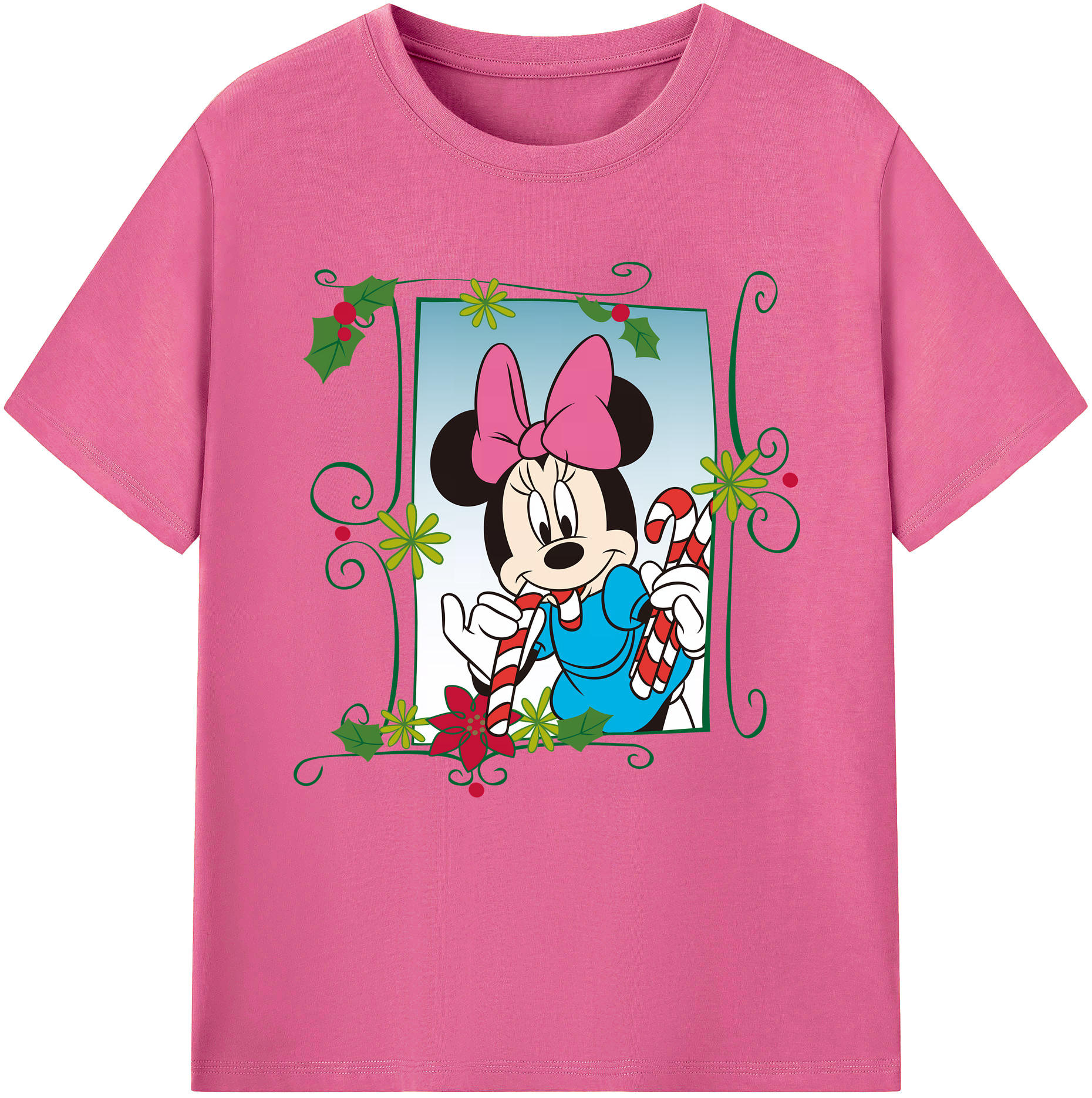 （画像用） ミッキーマウス Mickey Mouse レディースカジュアルプリントTシャツ（綿100％）
