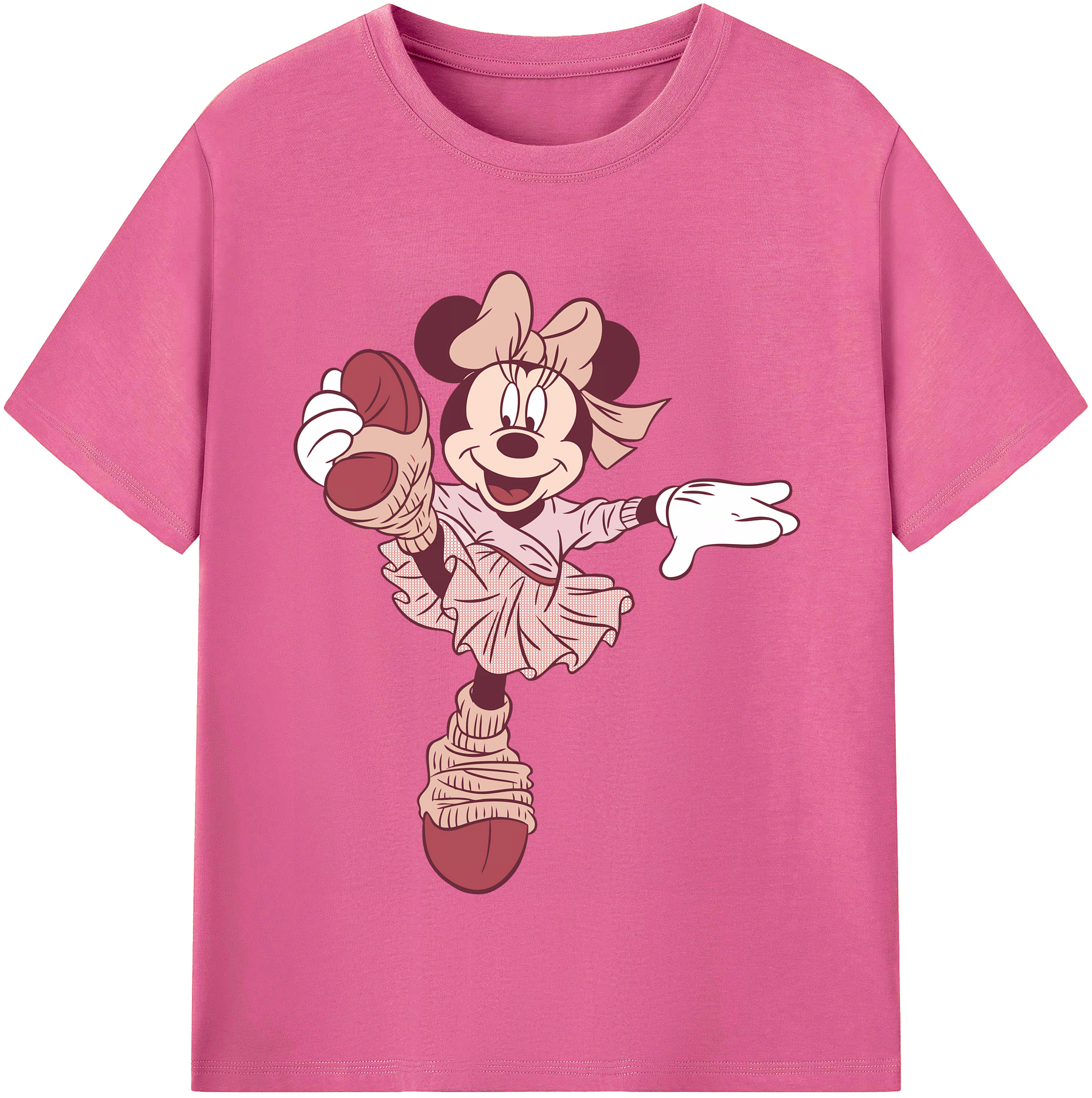 （画像用） ミッキーマウス Mickey Mouse レディースカジュアルプリントTシャツ（綿100％）