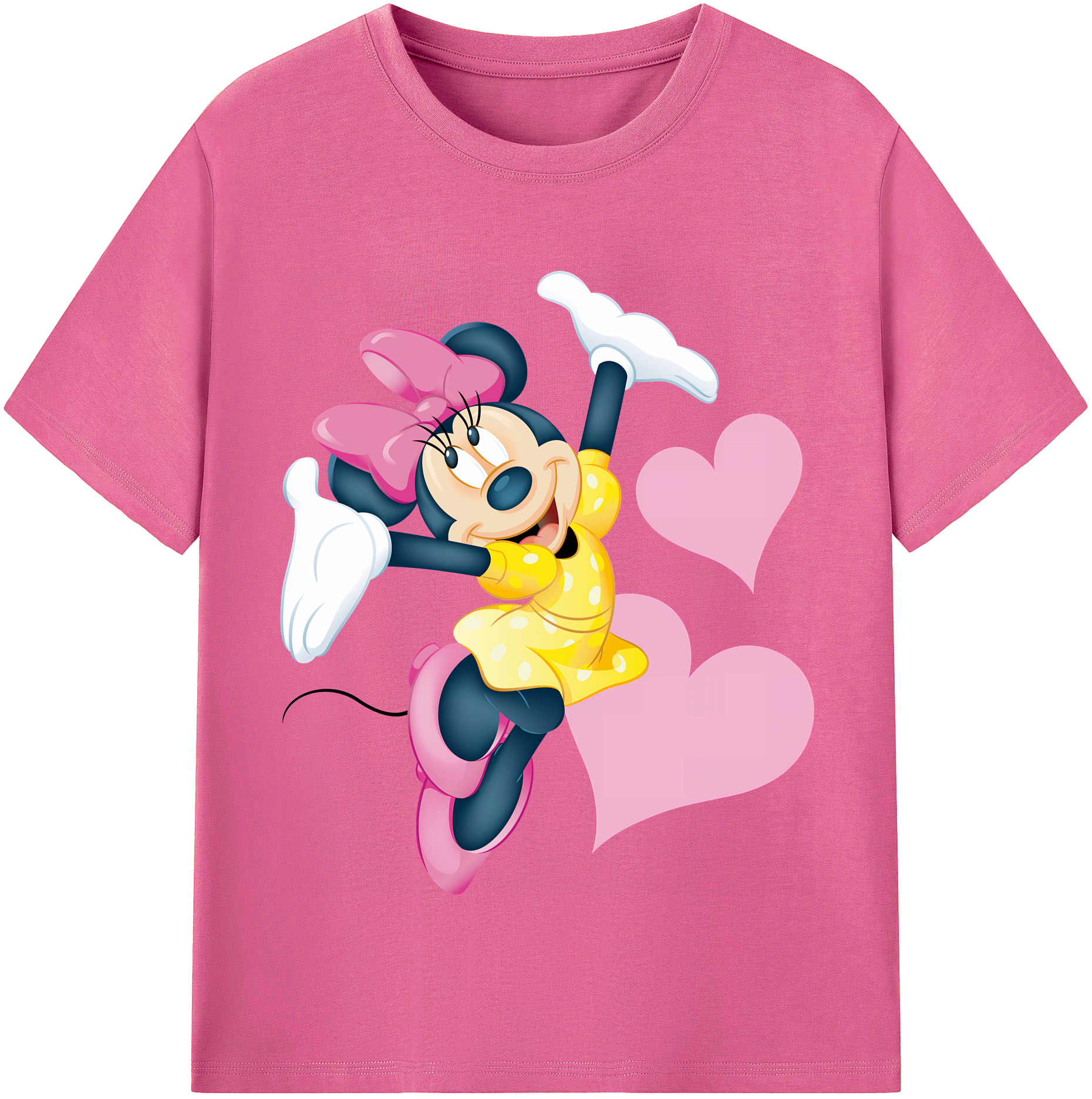 （画像用） ミッキーマウス Mickey Mouse レディースカジュアルプリントTシャツ（綿100％）