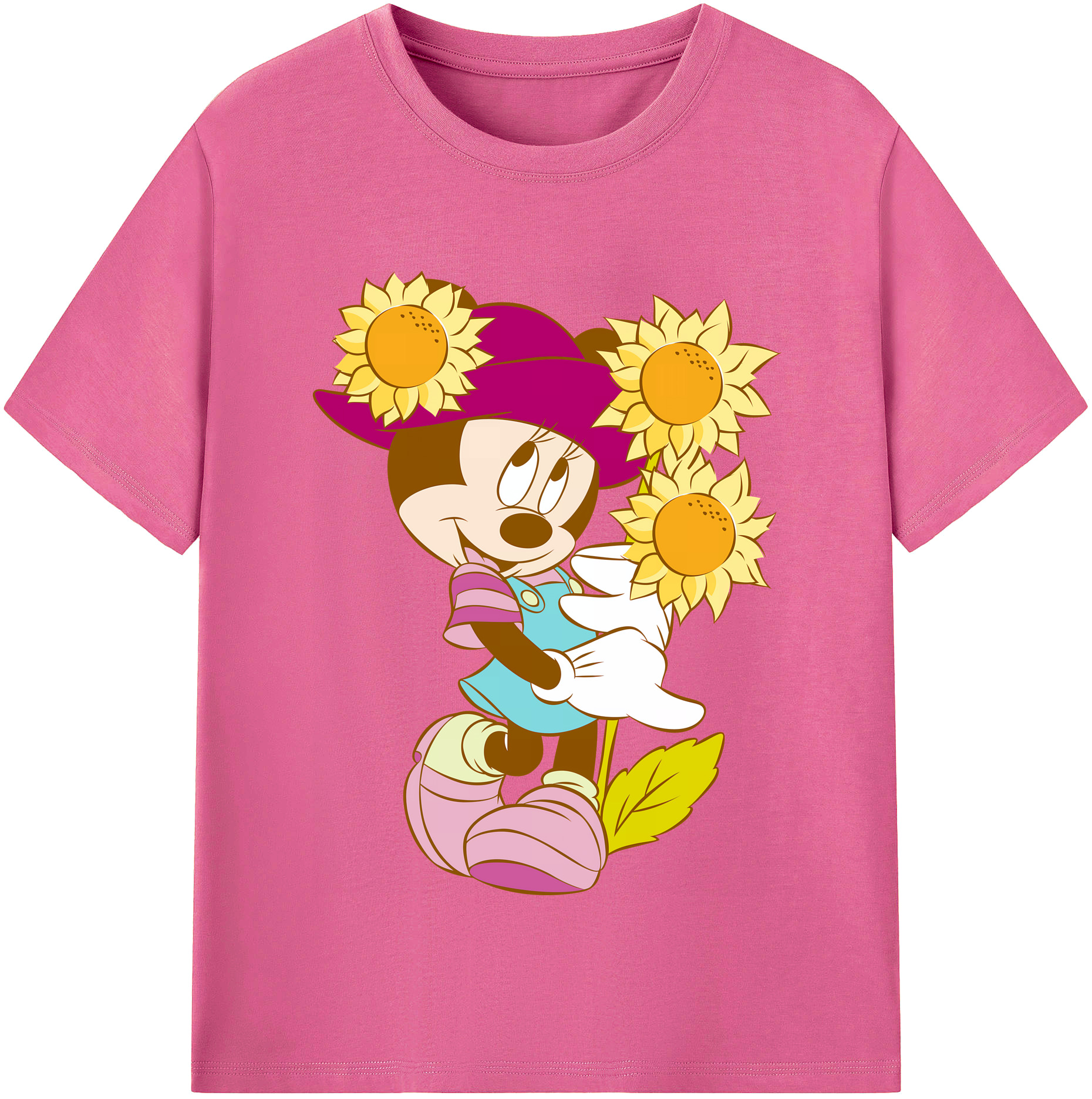 ミッキーマウス Mickey Mouse レディースカジュアルプリントTシャツ（綿100％）