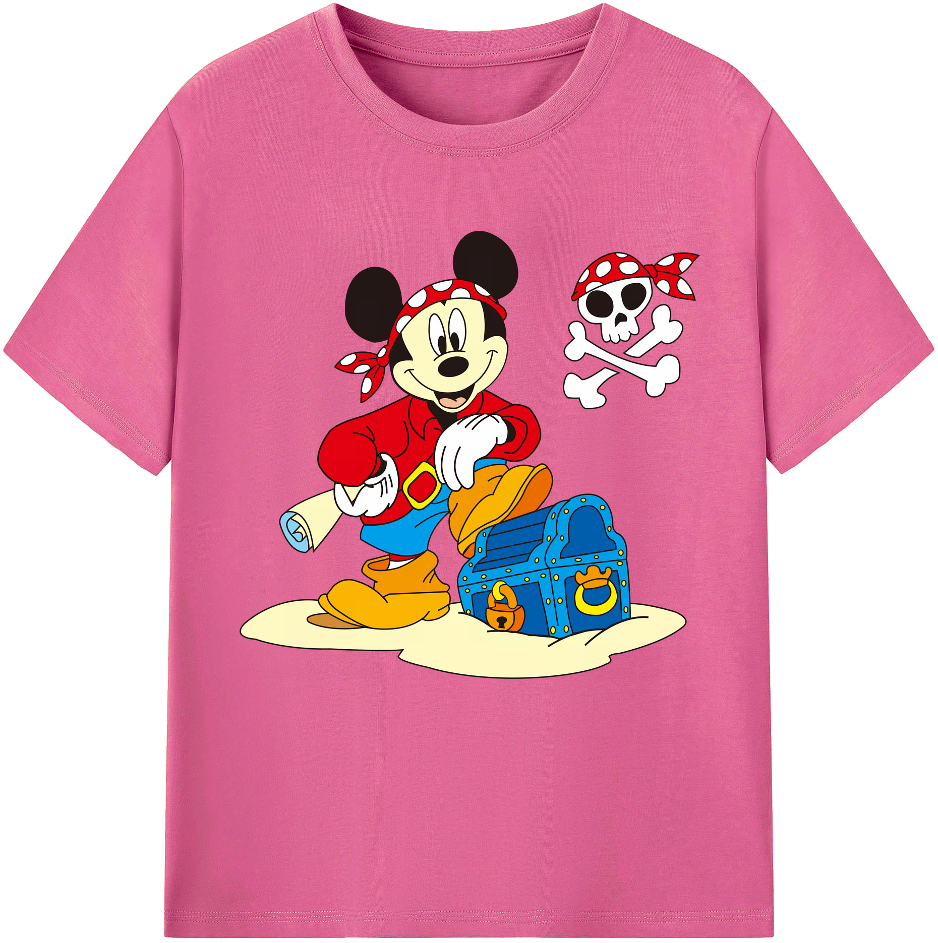 ミッキーマウス Mickey Mouse レディースカジュアルプリントTシャツ（綿100％）