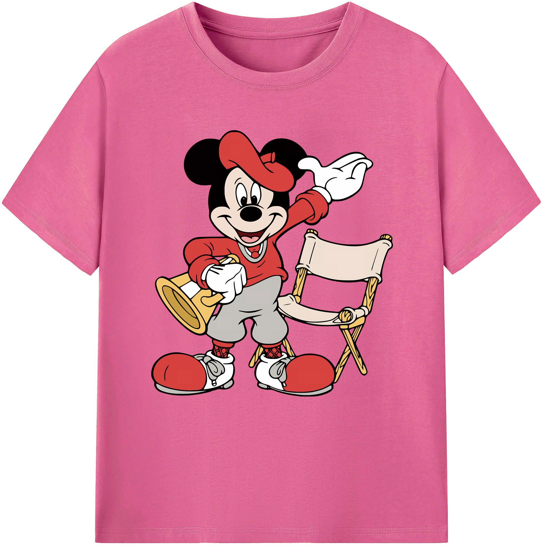 ミッキーマウス Mickey Mouse レディースカジュアルプリントTシャツ（綿100％）