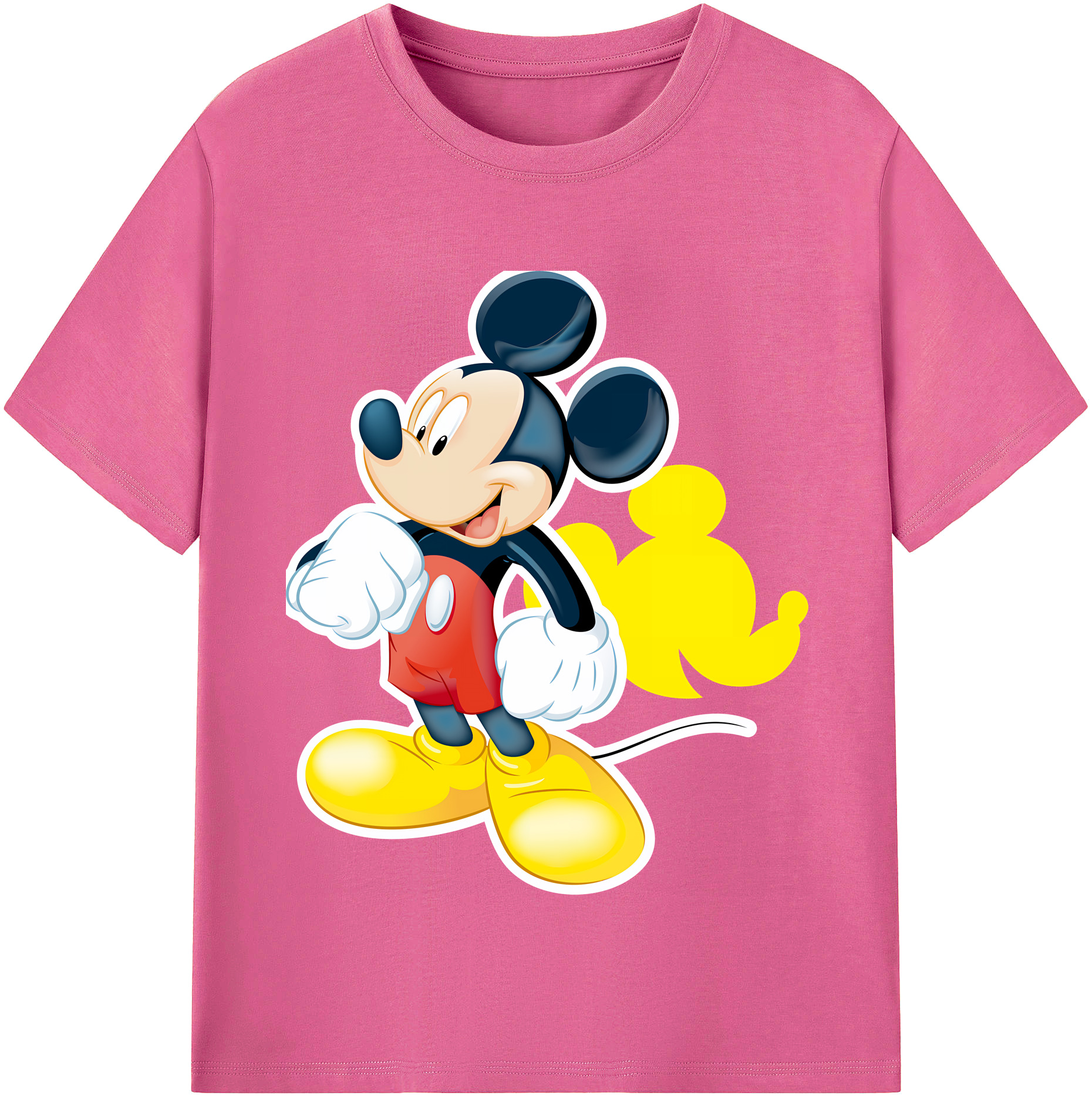 ミッキーマウス Mickey Mouse レディースカジュアルプリントTシャツ（綿100％）