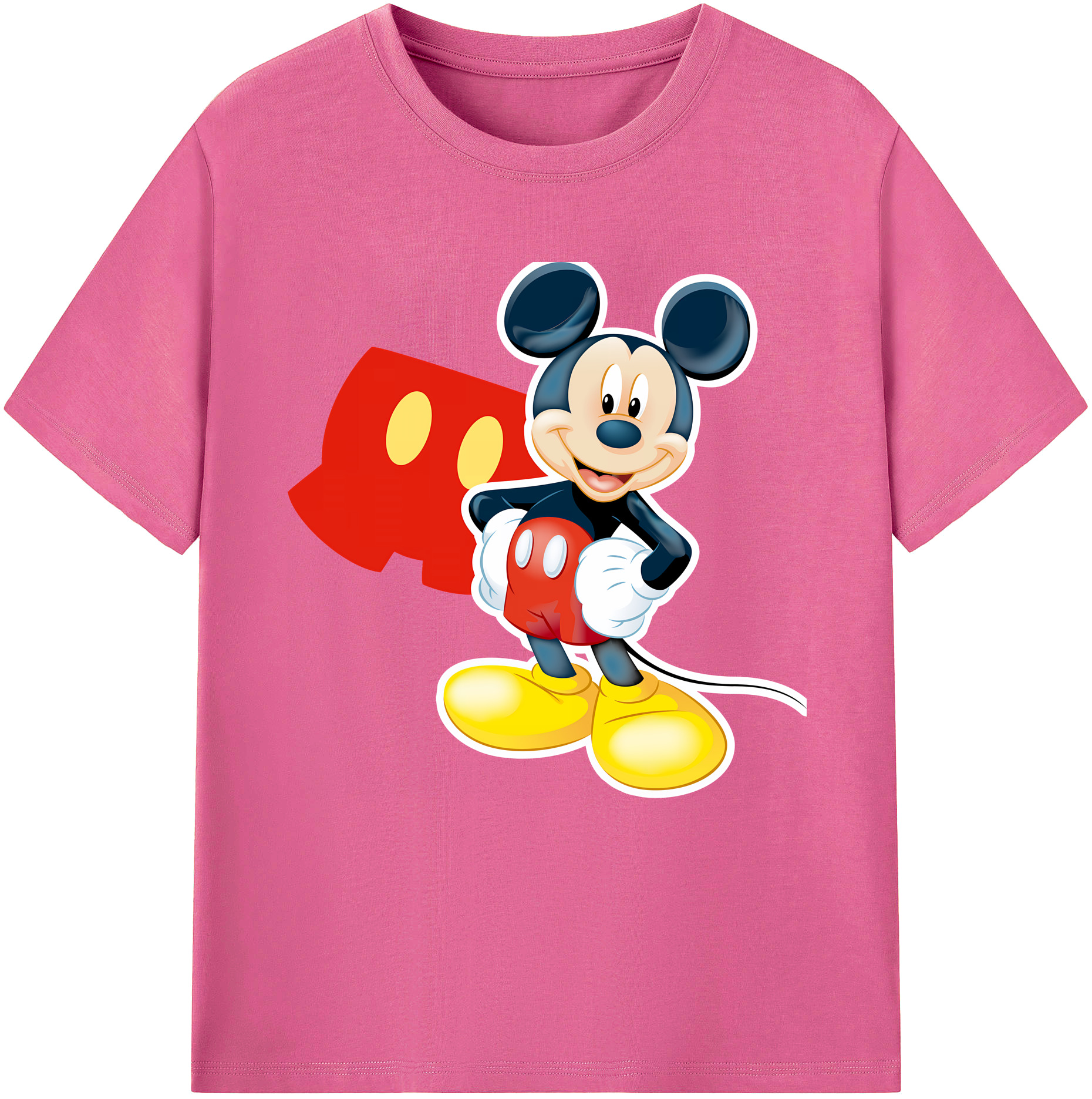 ミッキーマウス Mickey Mouse レディースカジュアルプリントTシャツ（綿100％）