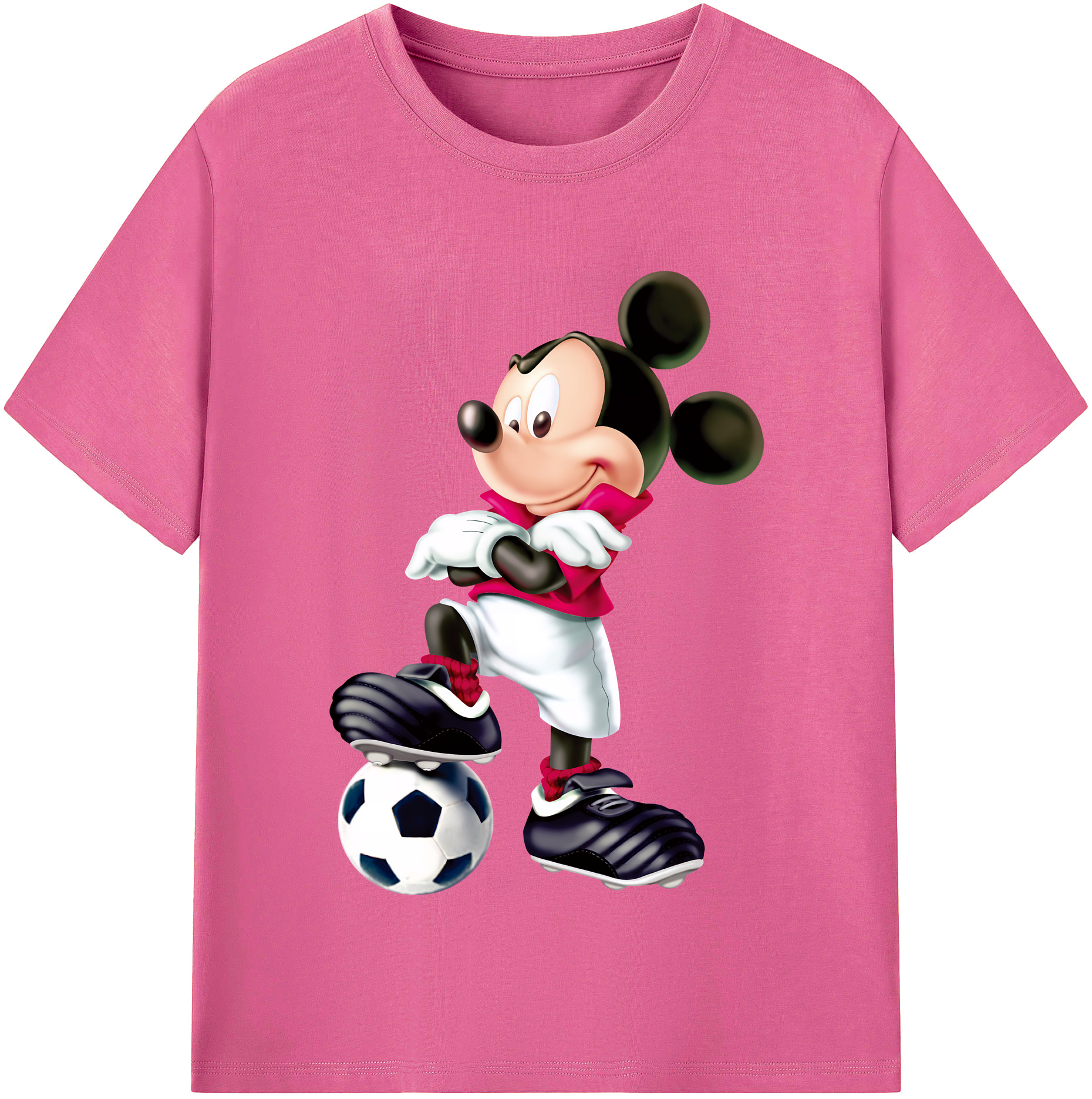 ミッキーマウス Mickey Mouse レディースカジュアルプリントTシャツ（綿100％）