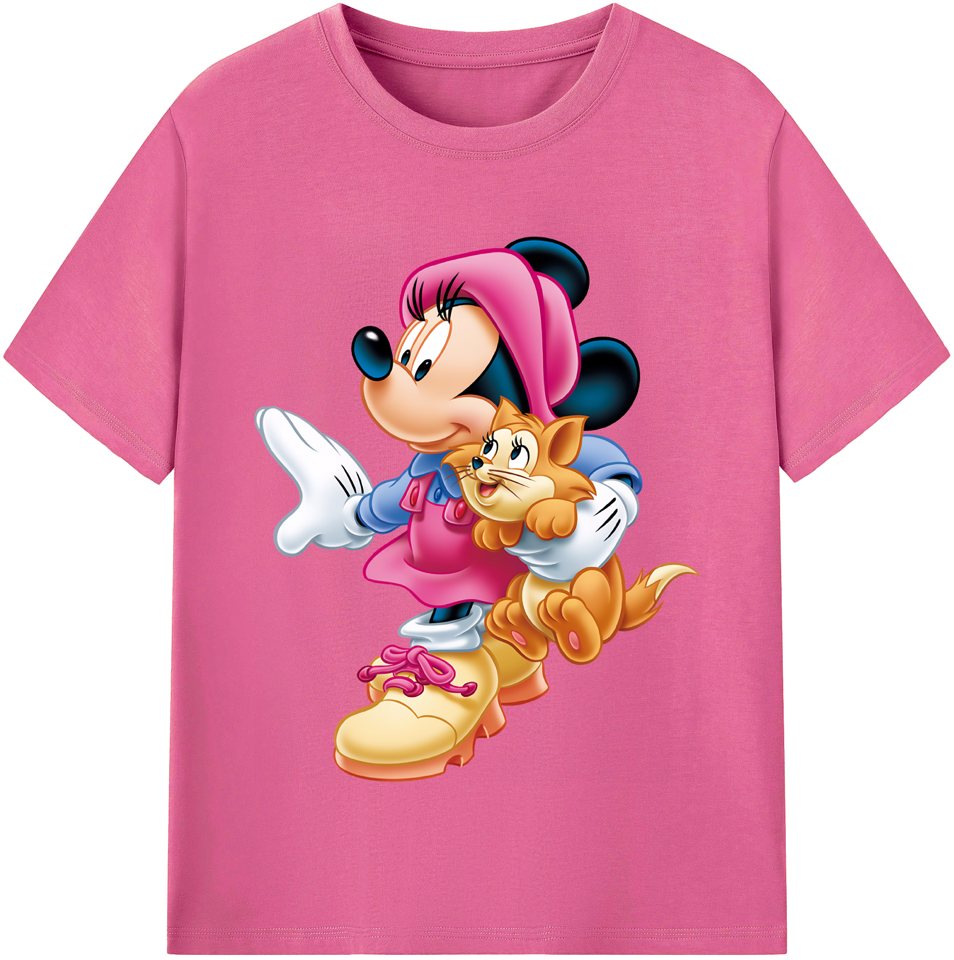 ミッキーマウス Mickey Mouse レディースカジュアルプリントTシャツ（綿100％）