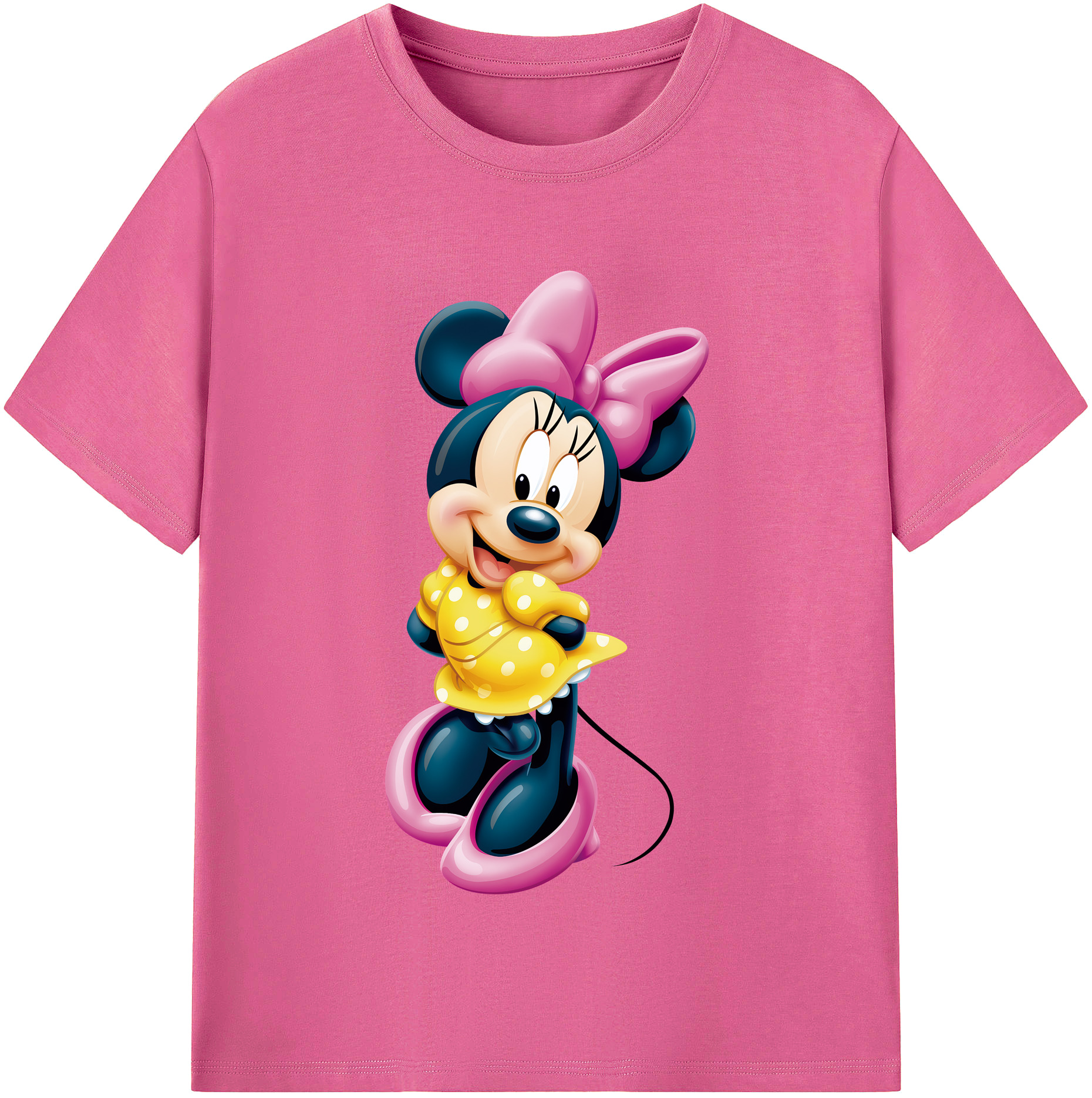 ミッキーマウス Mickey Mouse レディースカジュアルプリントTシャツ（綿100％）