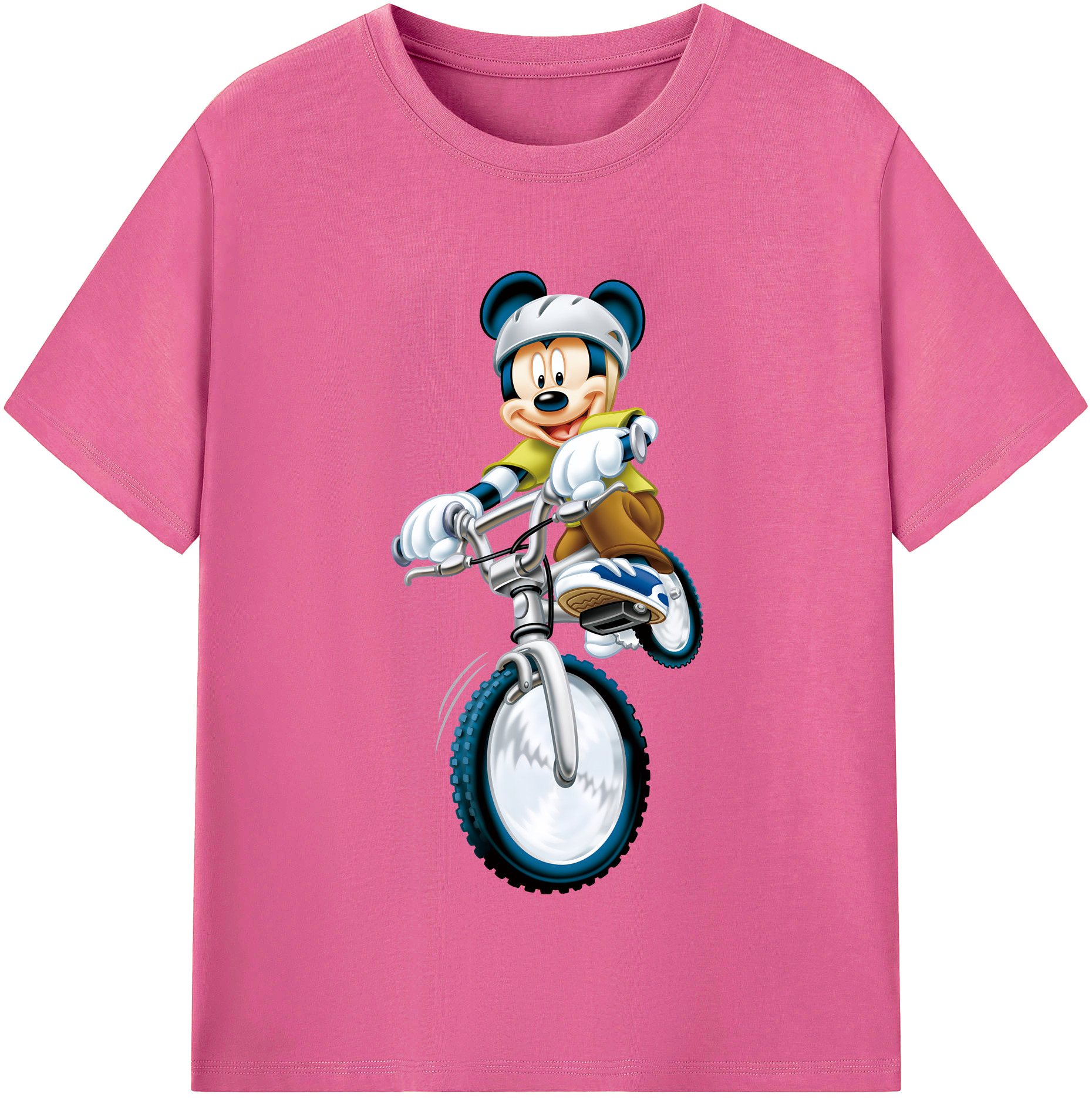 ミッキーマウス Mickey Mouse レディースカジュアルプリントTシャツ（綿100％）