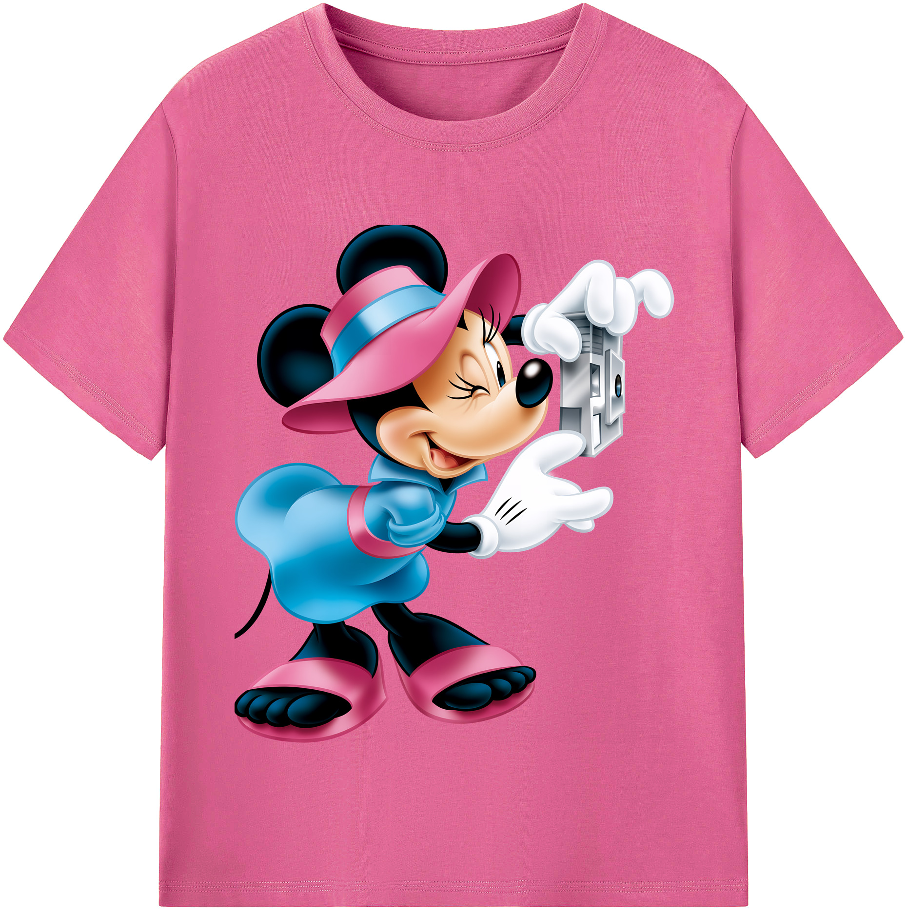 （画像用） ミッキーマウス Mickey Mouse レディースカジュアルプリントTシャツ（綿100％）