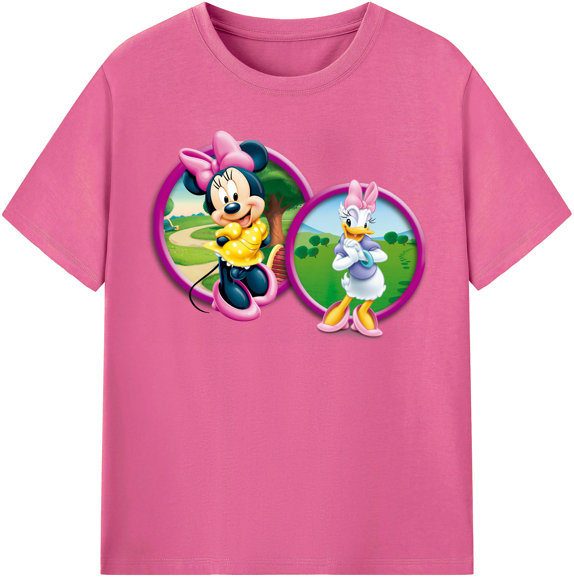 （画像用） ミッキーマウス Mickey Mouse レディースカジュアルプリントTシャツ（綿100％）