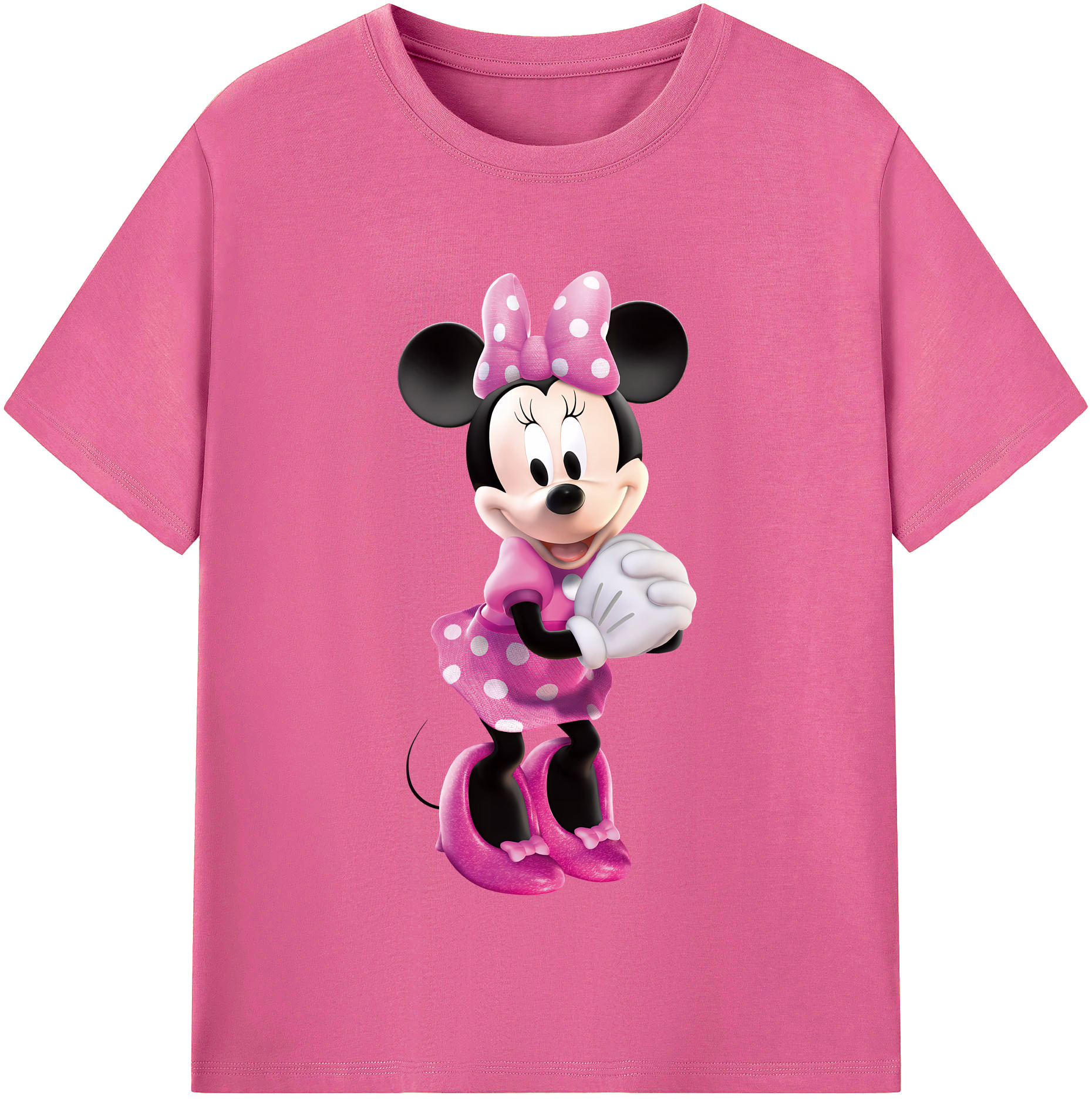（画像用） ミッキーマウス Mickey Mouse レディースカジュアルプリントTシャツ（綿100％）
