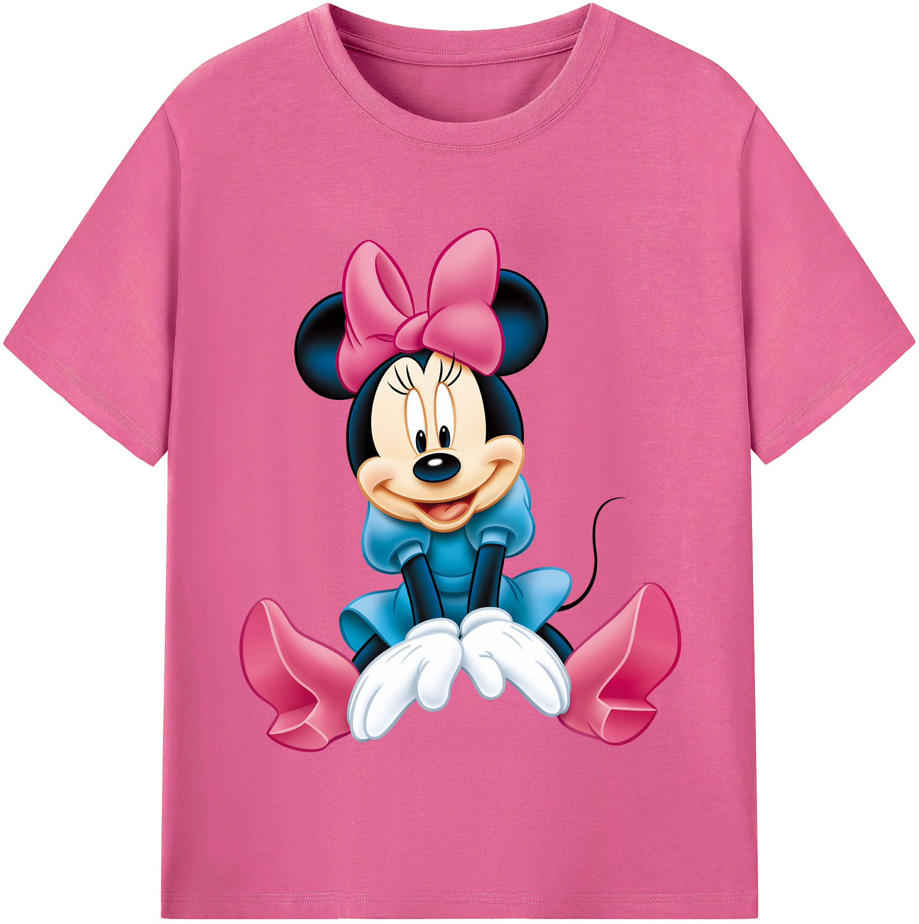 （画像用） ミッキーマウス Mickey Mouse レディースカジュアルプリントTシャツ（綿100％）