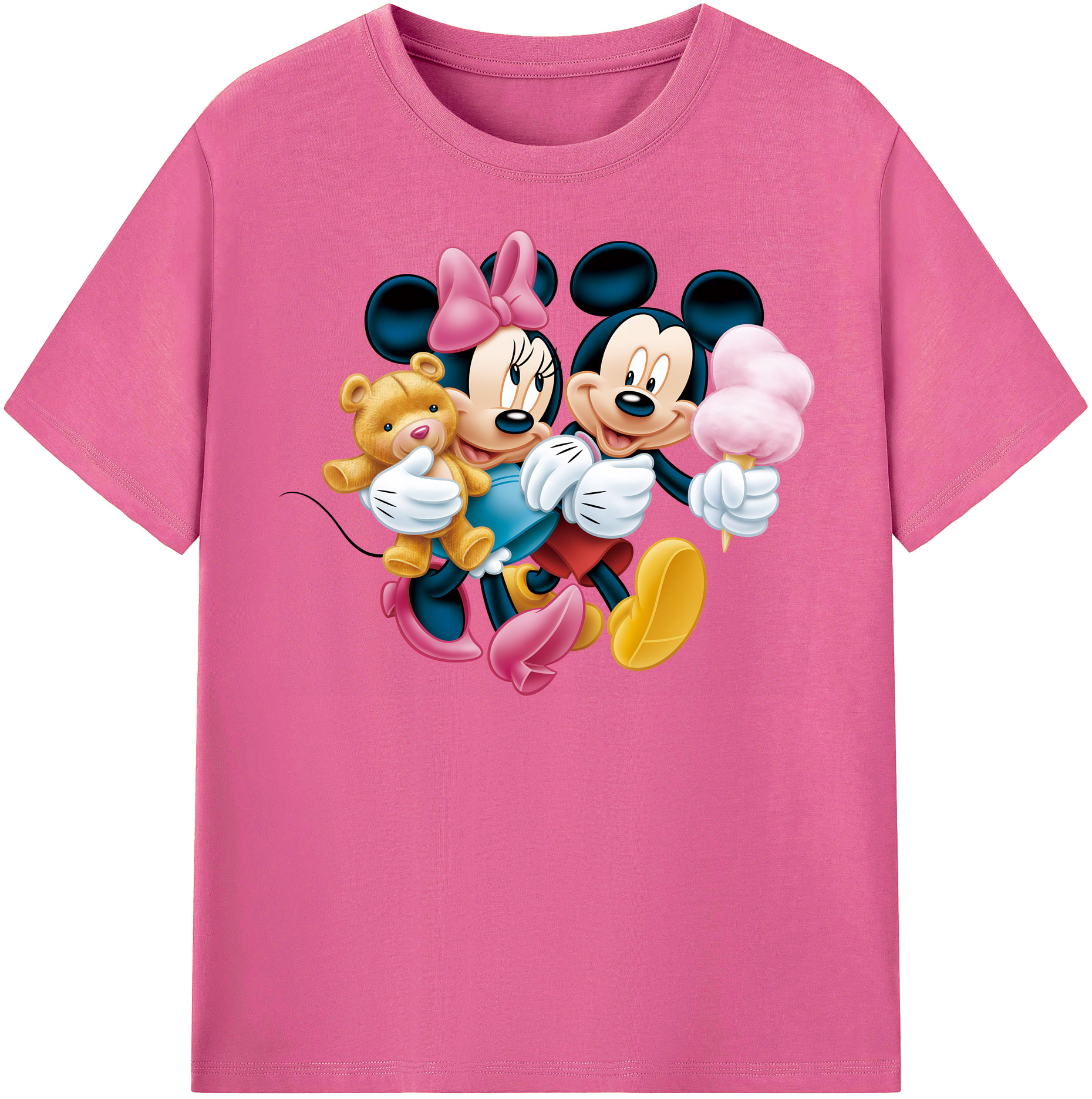 （画像用） ミッキーマウス Mickey Mouse レディースカジュアルプリントTシャツ（綿100％）