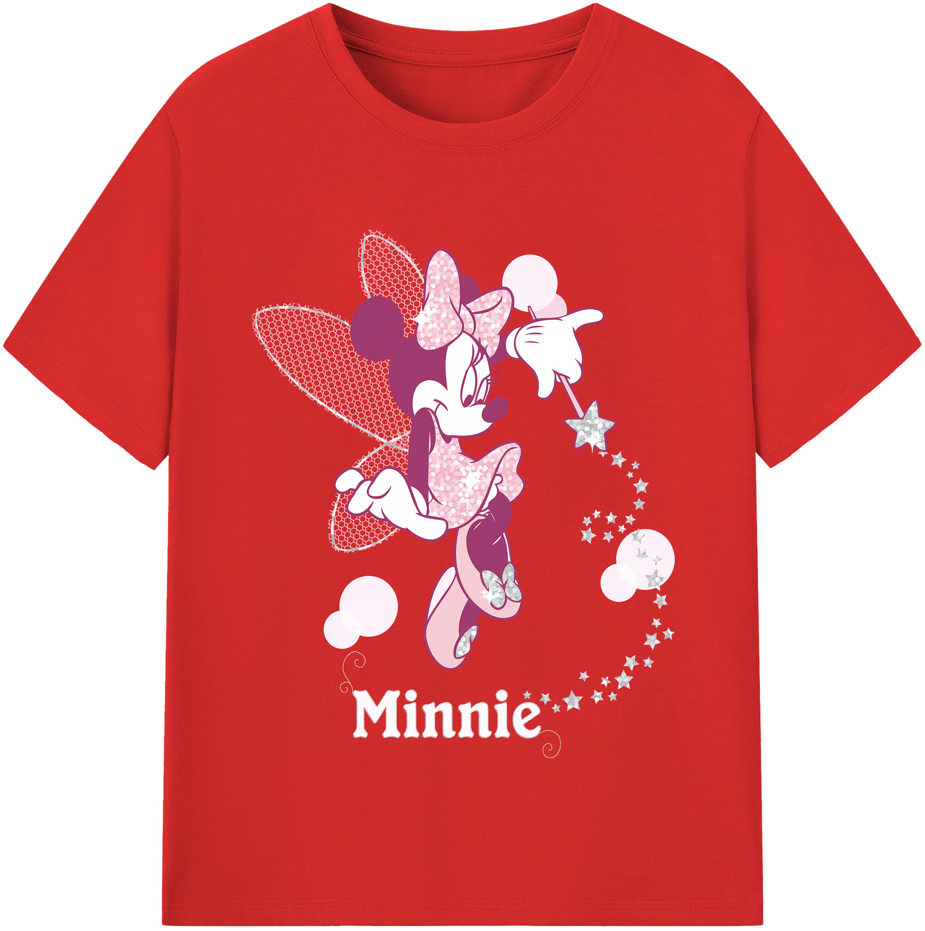 （画像用） ミッキーマウス Mickey Mouse レディースカジュアルプリントTシャツ（綿100％）