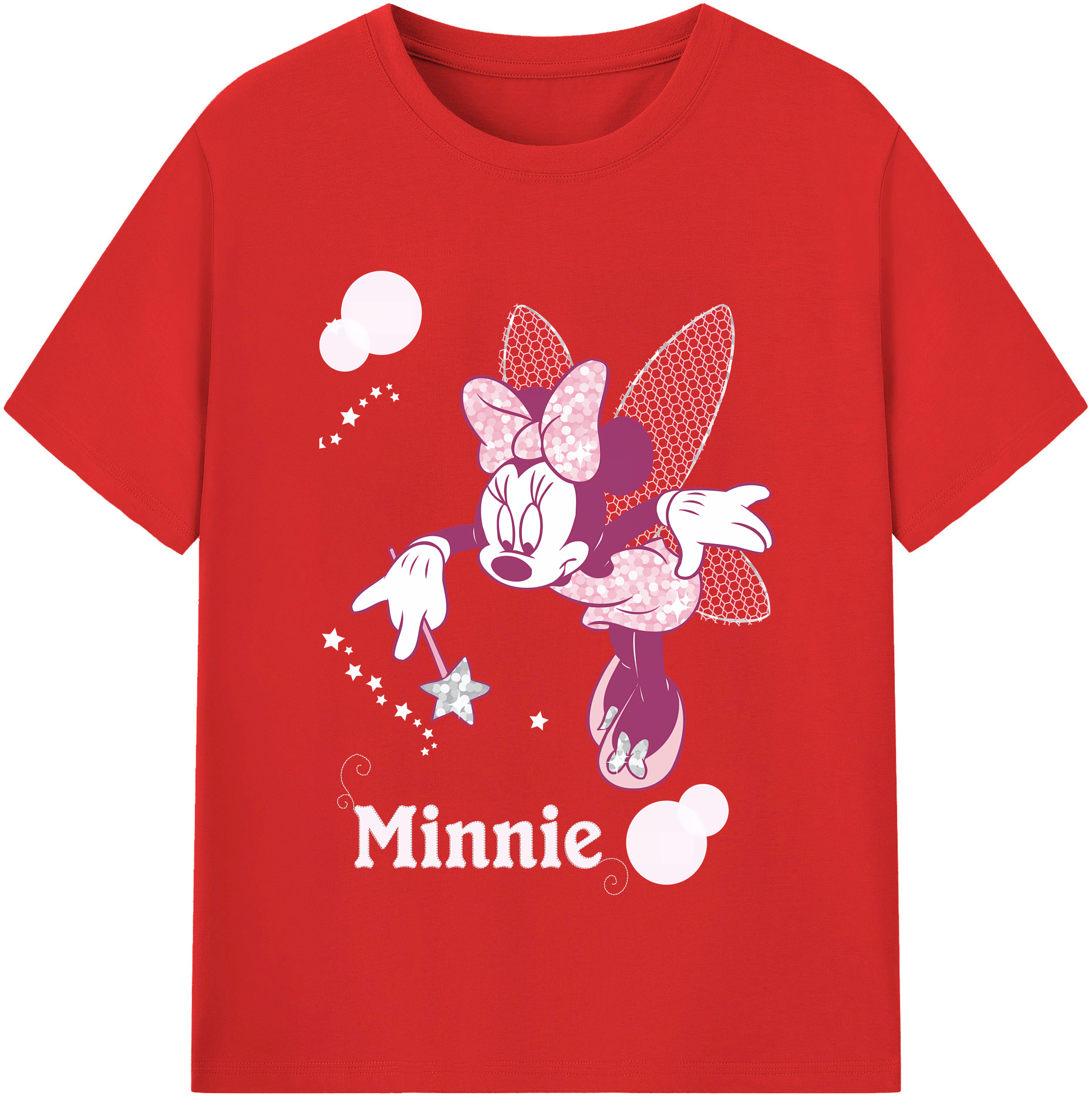 （画像用） ミッキーマウス Mickey Mouse レディースカジュアルプリントTシャツ（綿100％）