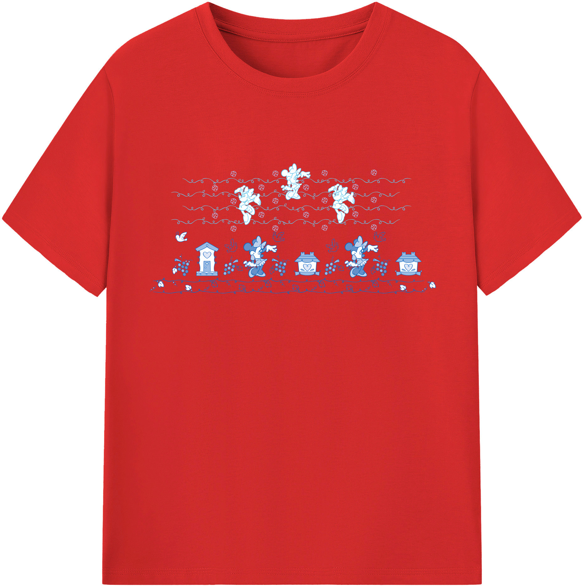 （画像用） ミッキーマウス Mickey Mouse レディースカジュアルプリントTシャツ（綿100％）