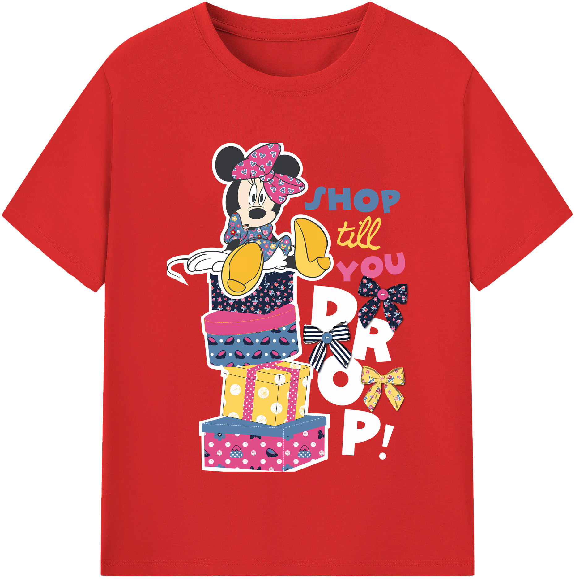 （画像用） ミッキーマウス Mickey Mouse レディースカジュアルプリントTシャツ（綿100％）