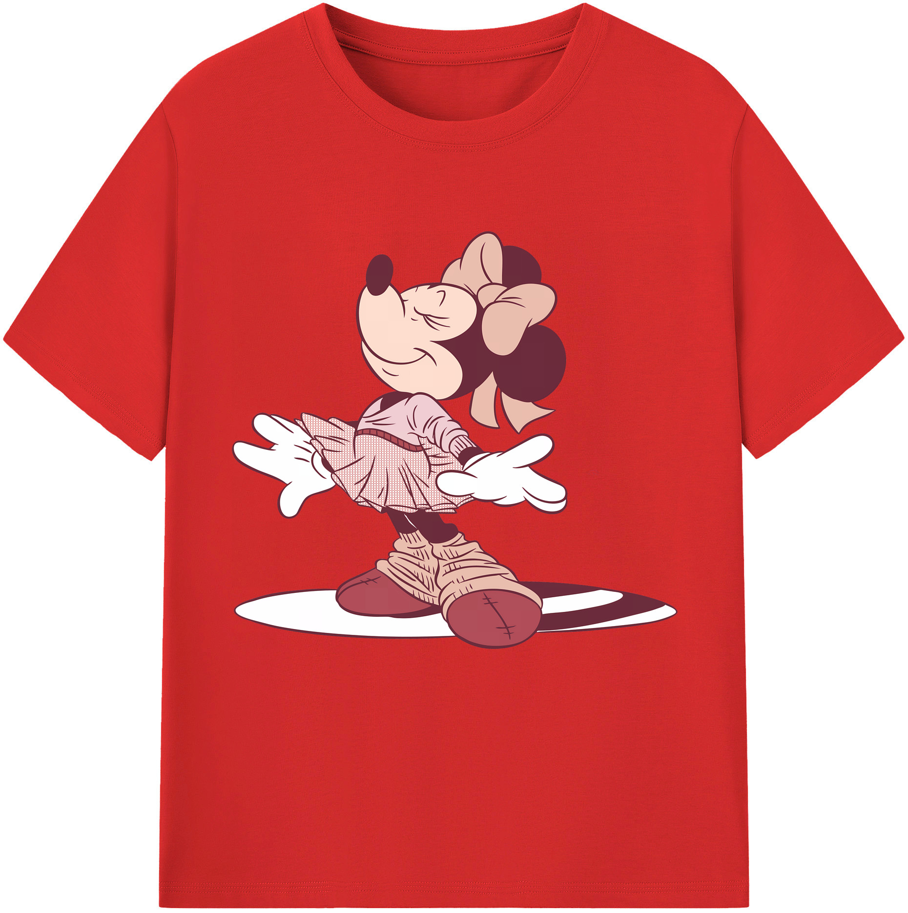 （画像用） ミッキーマウス Mickey Mouse レディースカジュアルプリントTシャツ（綿100％）