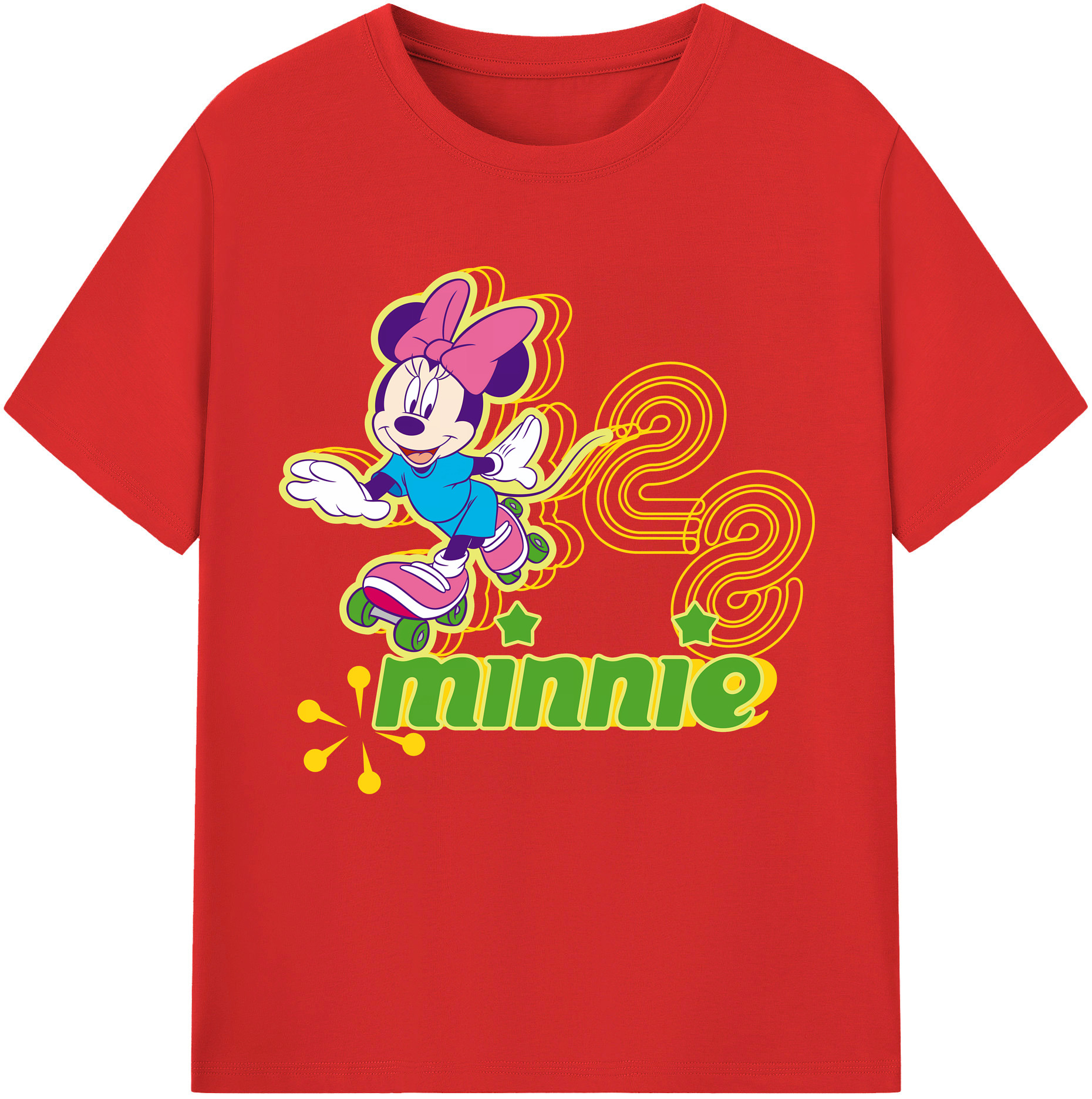 （画像用） ミッキーマウス Mickey Mouse レディースカジュアルプリントTシャツ（綿100％）