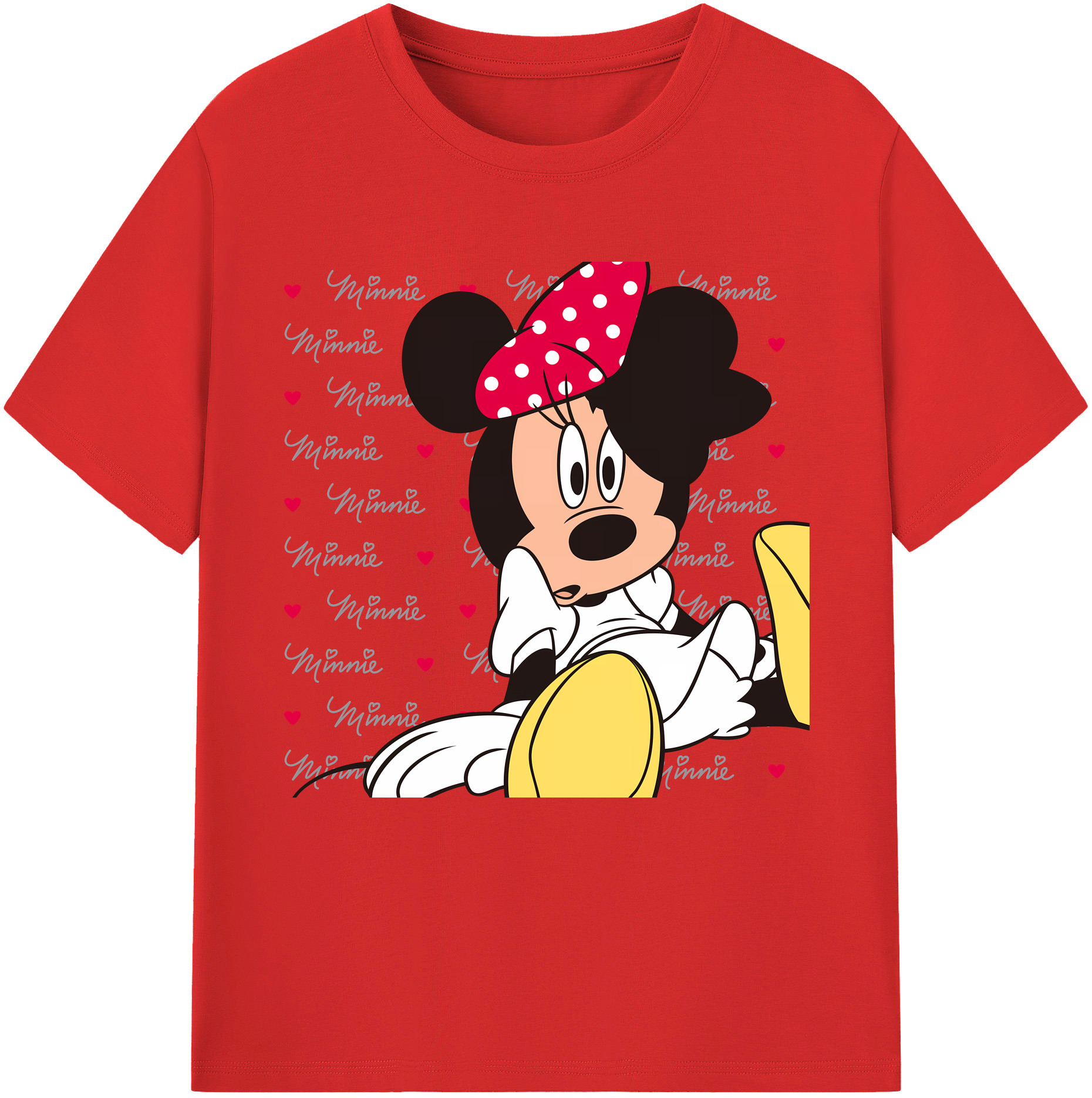 （画像用） ミッキーマウス Mickey Mouse レディースカジュアルプリントTシャツ（綿100％）