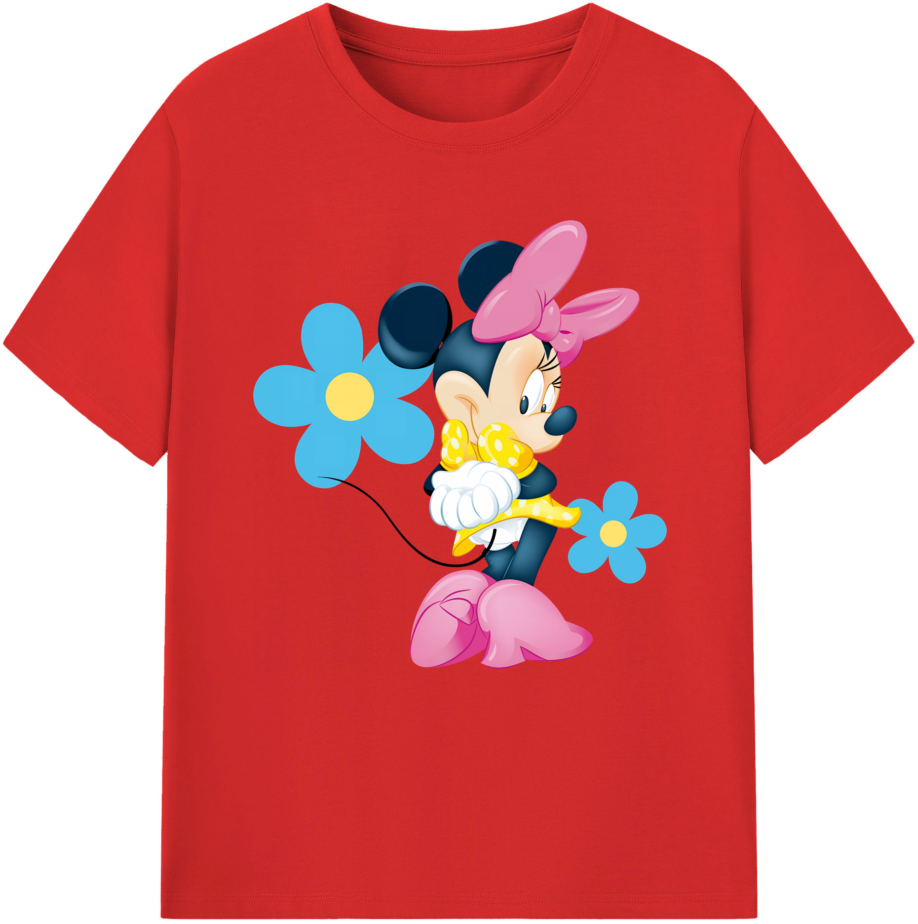 （画像用） ミッキーマウス Mickey Mouse レディースカジュアルプリントTシャツ（綿100％）