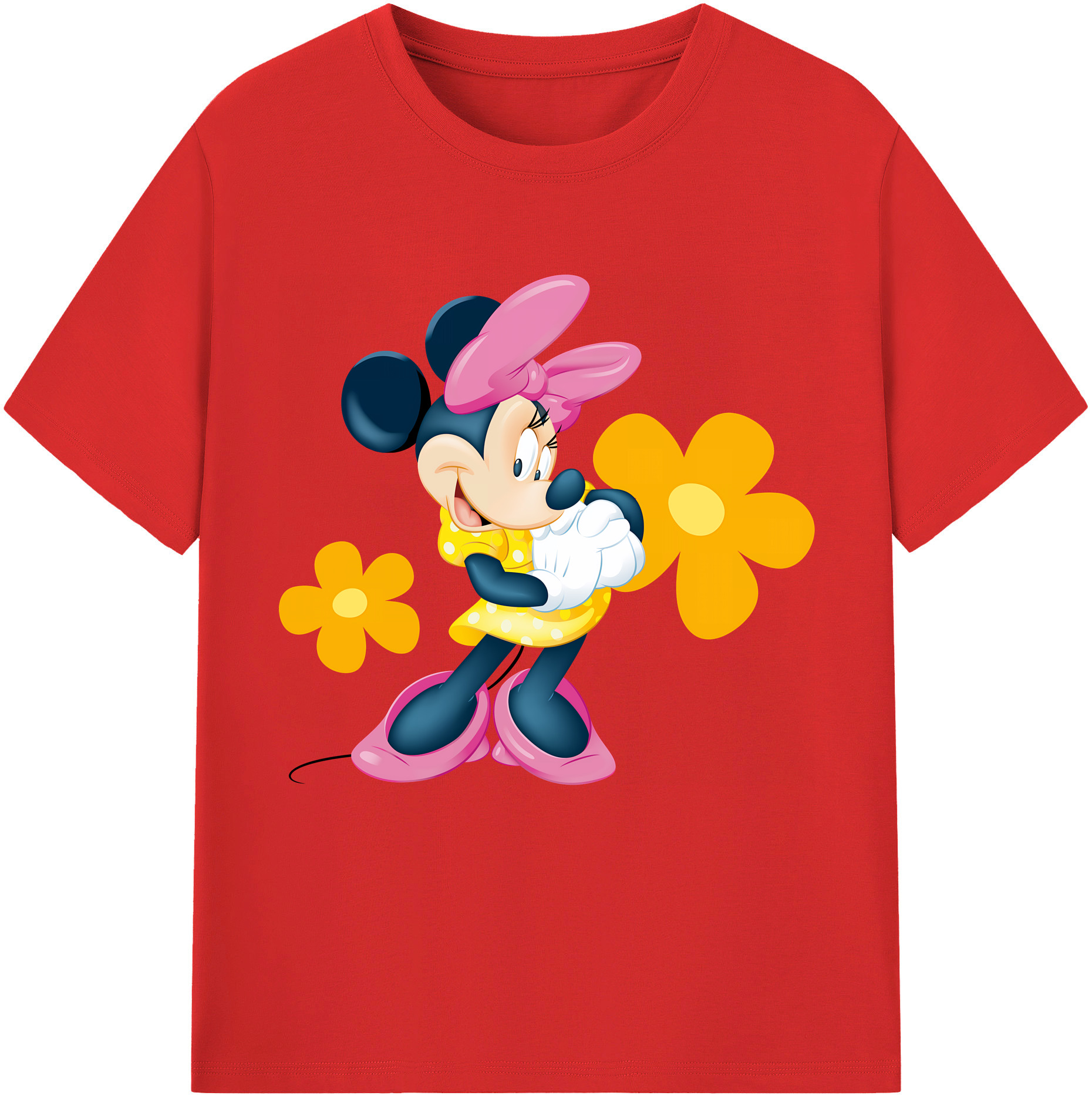 （画像用） ミッキーマウス Mickey Mouse レディースカジュアルプリントTシャツ（綿100％）