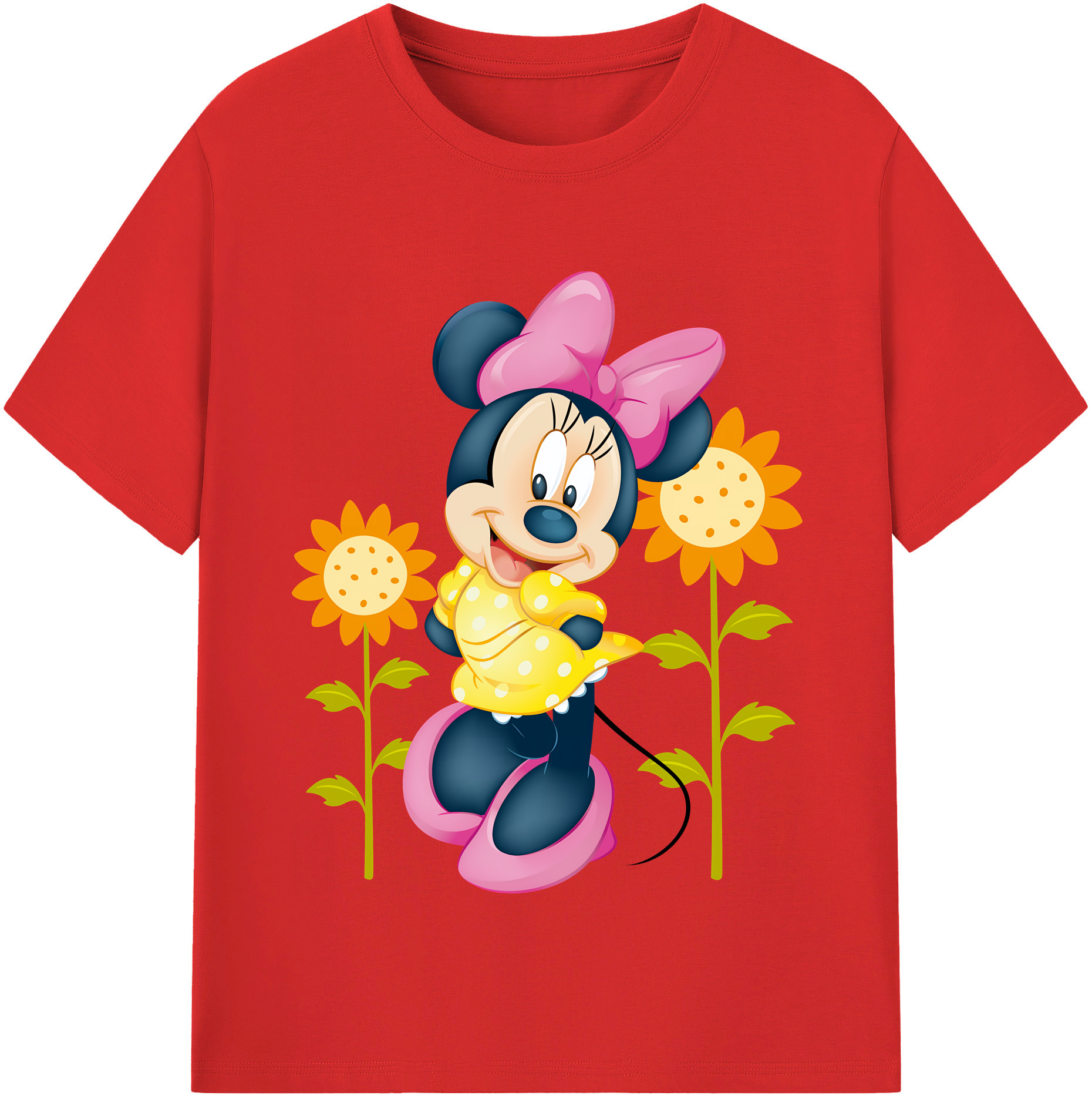 （画像用） ミッキーマウス Mickey Mouse レディースカジュアルプリントTシャツ（綿100％）