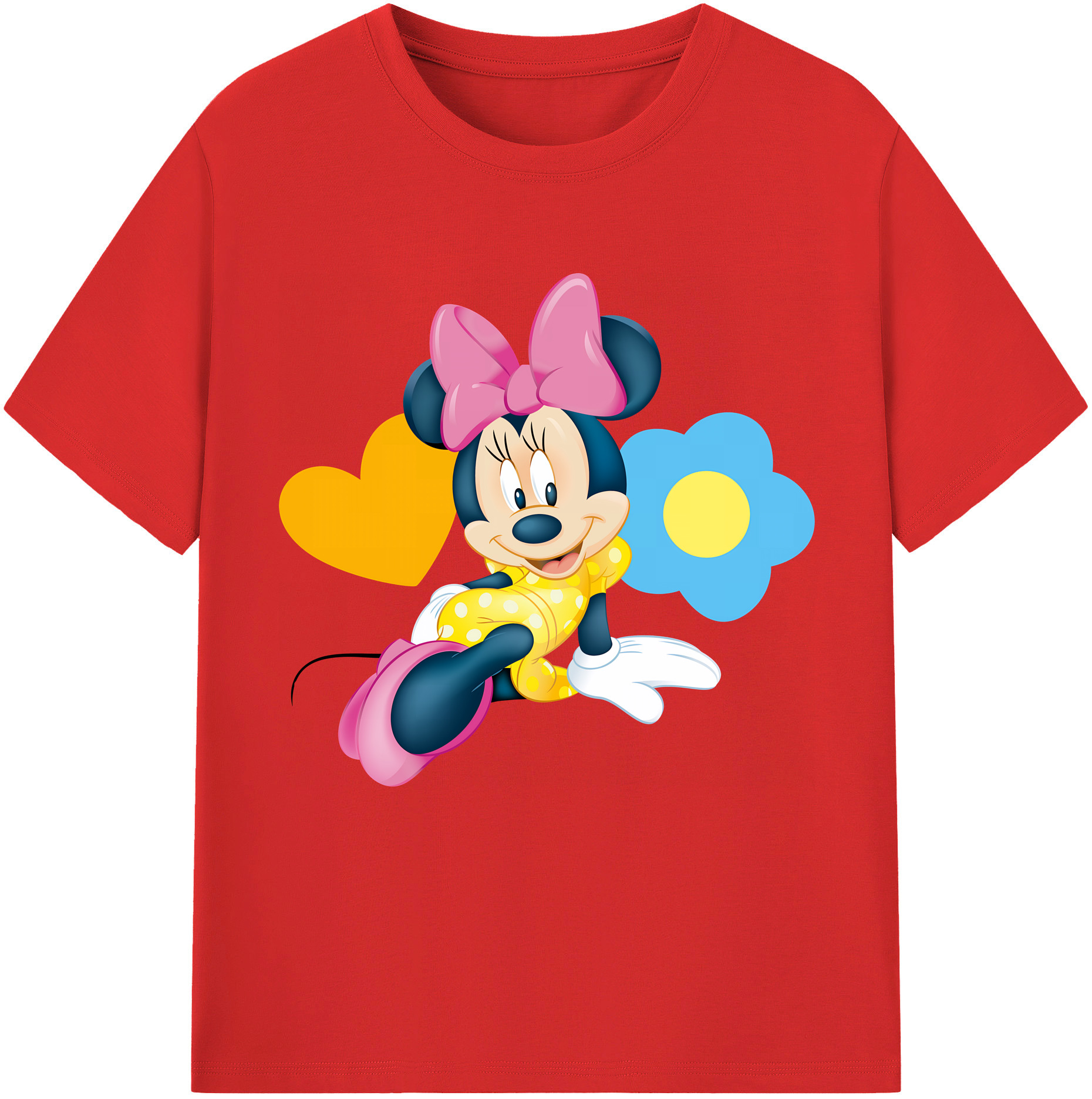 （画像用） ミッキーマウス Mickey Mouse レディースカジュアルプリントTシャツ（綿100％）