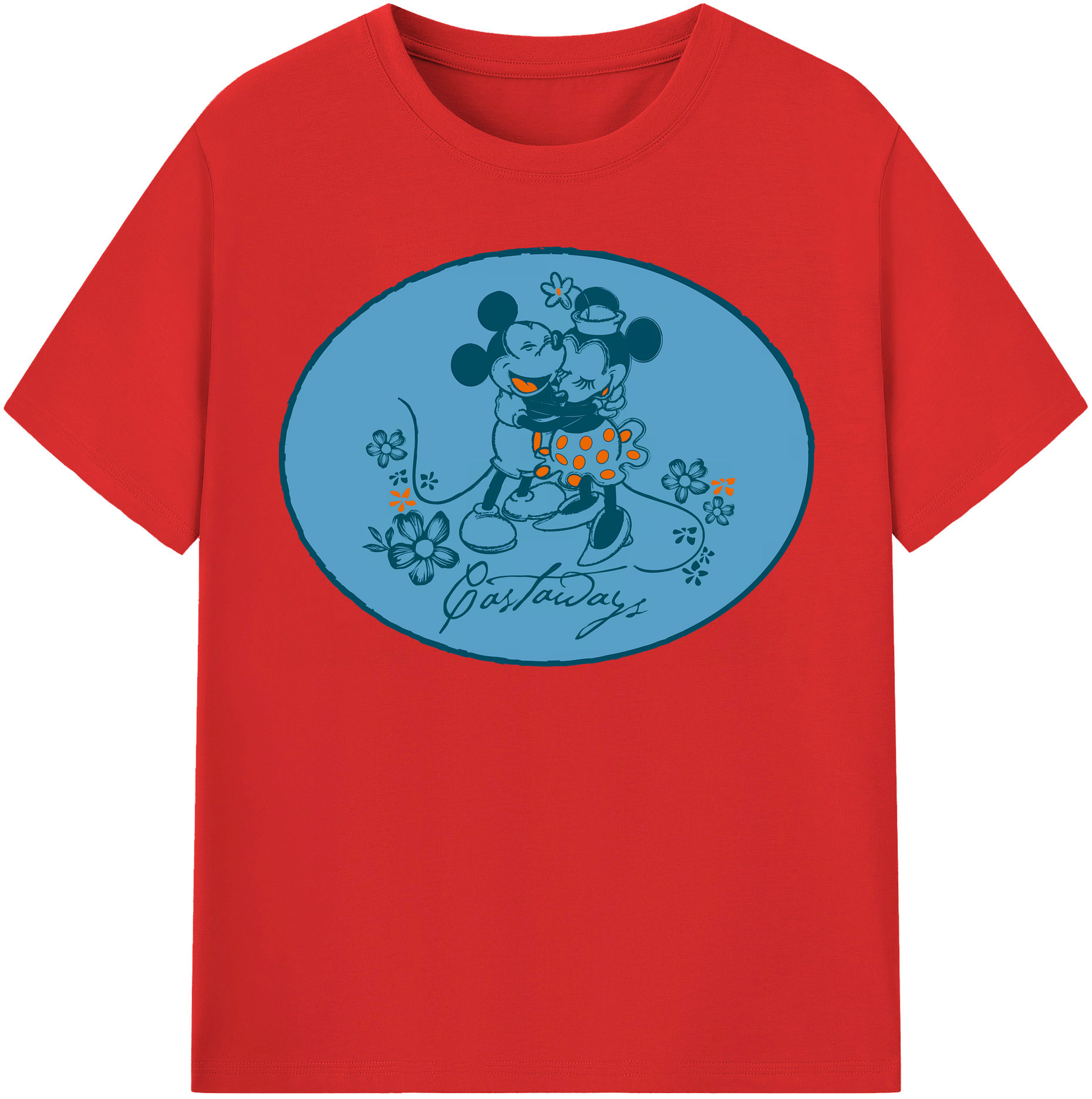 （画像用） ミッキーマウス Mickey Mouse レディースカジュアルプリントTシャツ（綿100％）