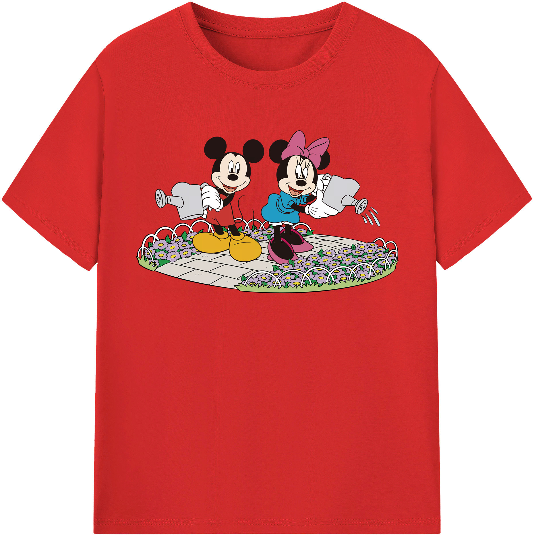 （画像用） ミッキーマウス Mickey Mouse レディースカジュアルプリントTシャツ（綿100％）