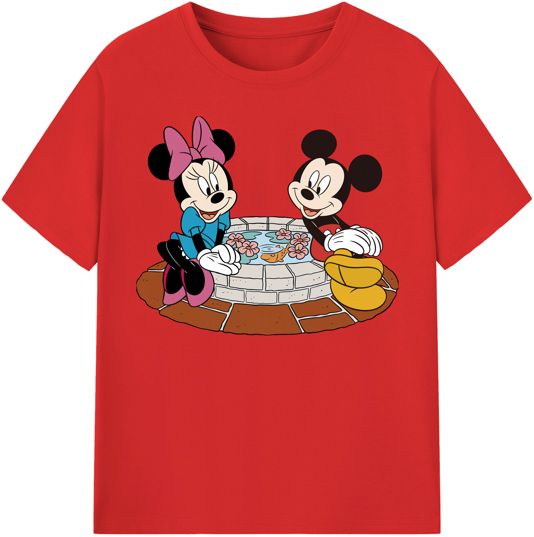 （画像用） ミッキーマウス Mickey Mouse レディースカジュアルプリントTシャツ（綿100％）