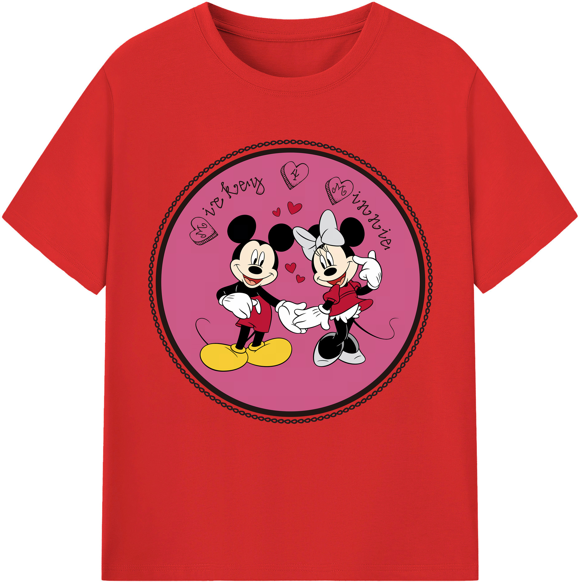 ミッキーマウス Mickey Mouse レディースカジュアルプリントTシャツ（綿100％）