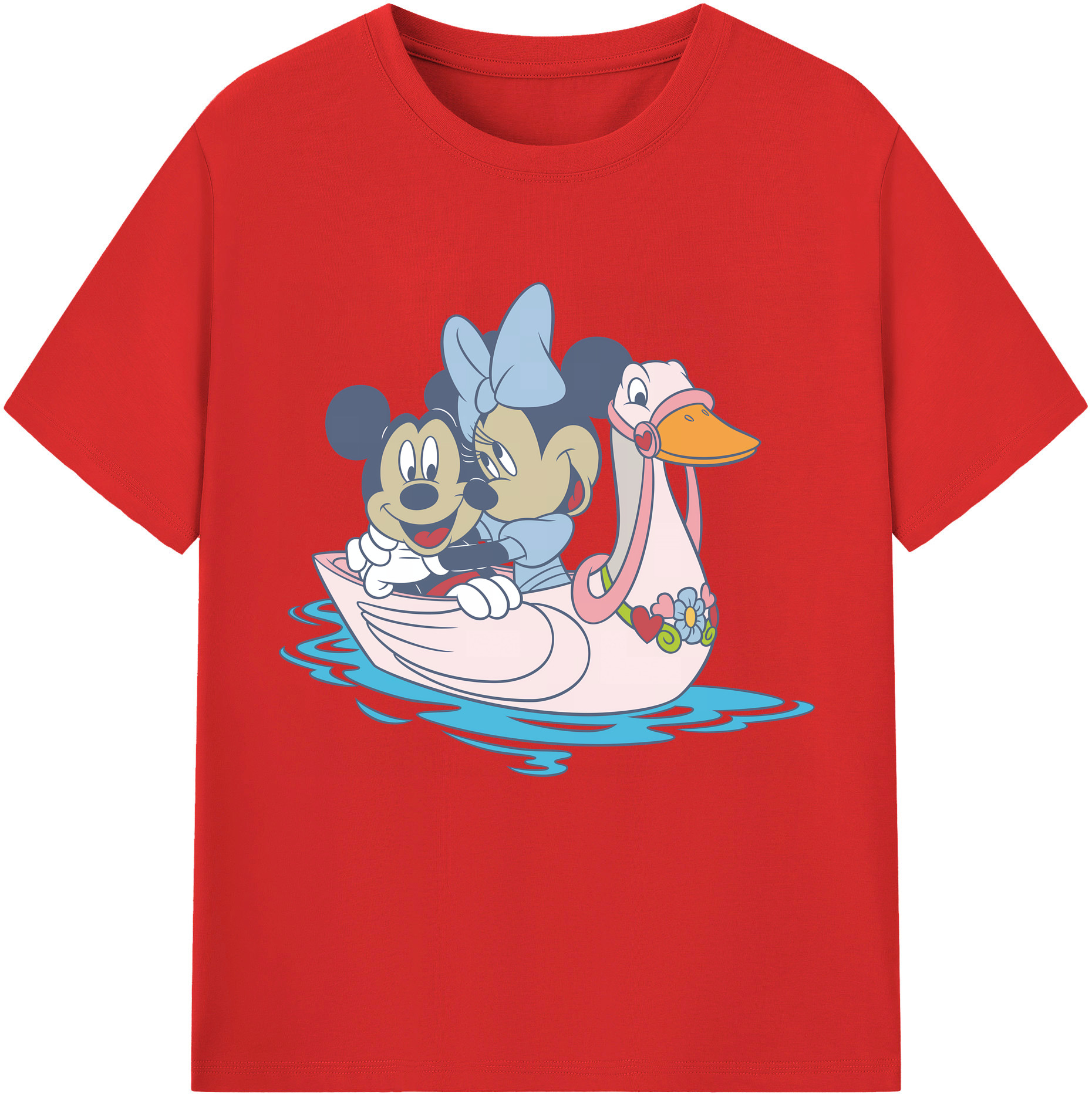 （画像用） ミッキーマウス Mickey Mouse レディースカジュアルプリントTシャツ（綿100％）