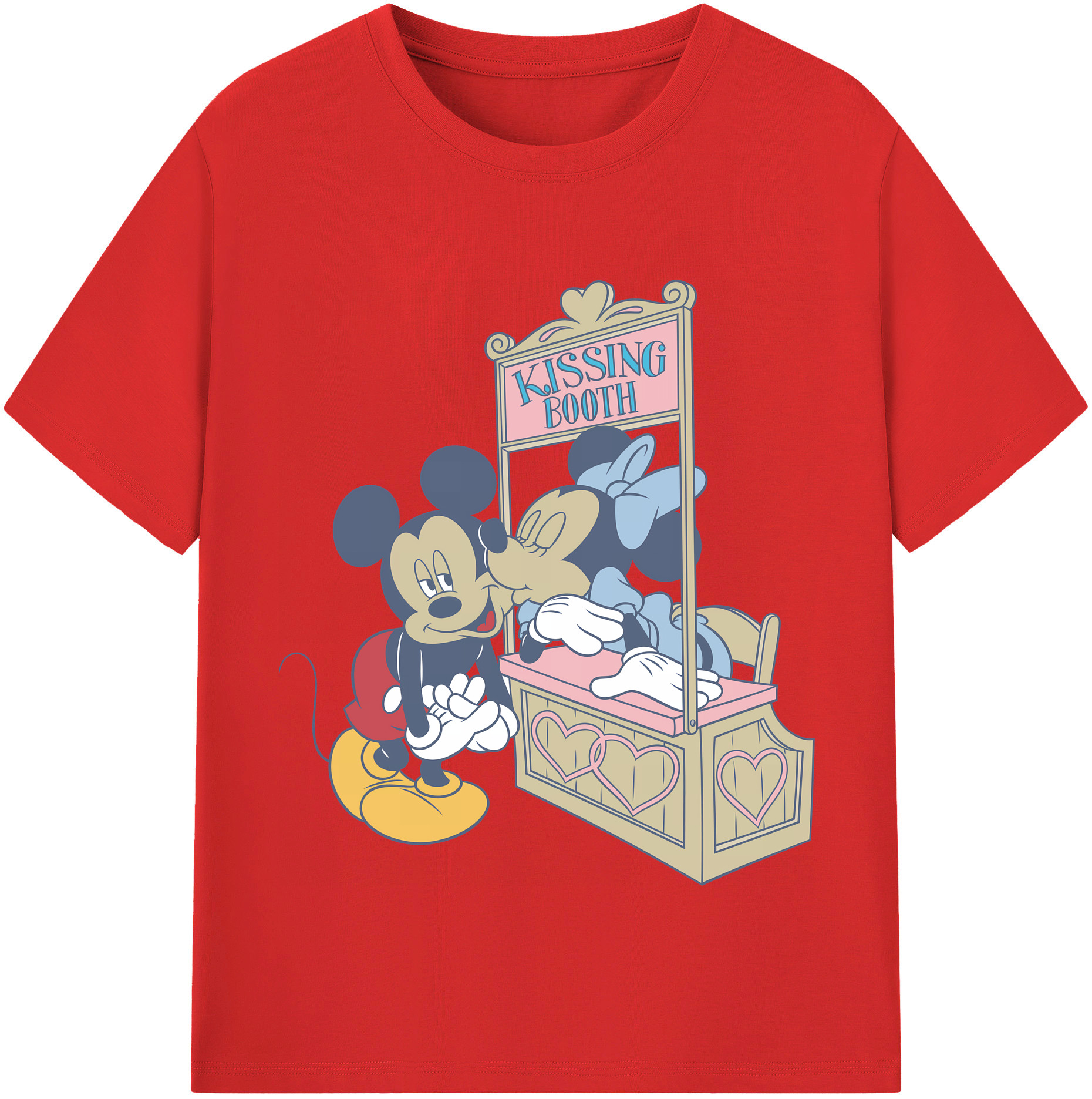 （画像用） ミッキーマウス Mickey Mouse レディースカジュアルプリントTシャツ（綿100％）