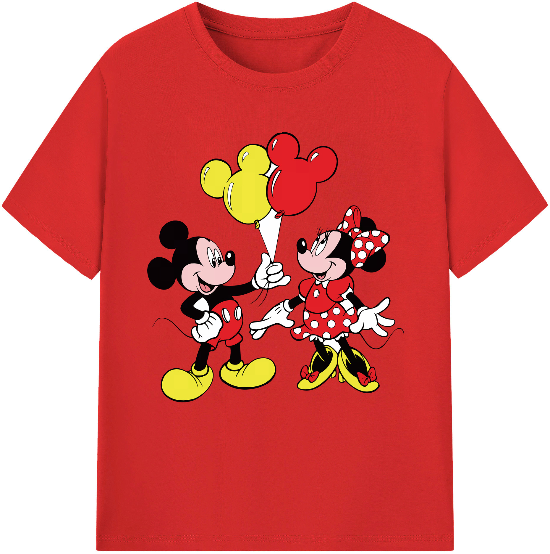 （画像用） ミッキーマウス Mickey Mouse レディースカジュアルプリントTシャツ（綿100％）