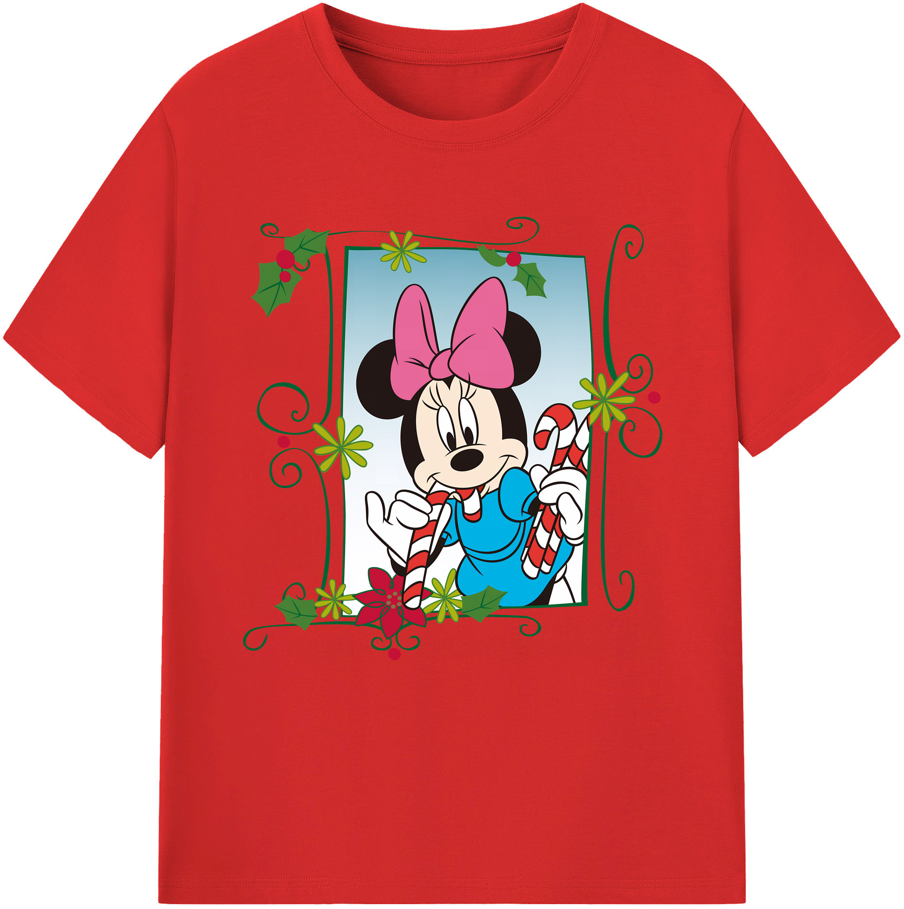 （画像用） ミッキーマウス Mickey Mouse レディースカジュアルプリントTシャツ（綿100％）
