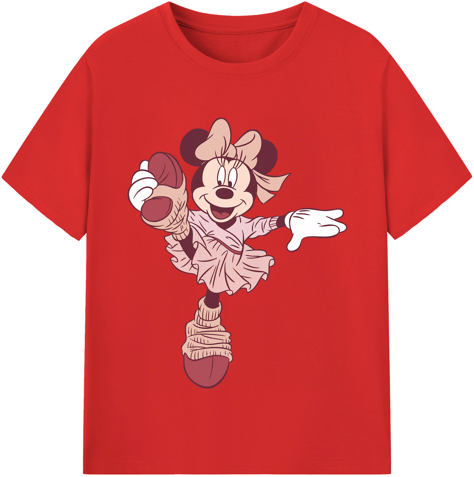（画像用） ミッキーマウス Mickey Mouse レディースカジュアルプリントTシャツ（綿100％）