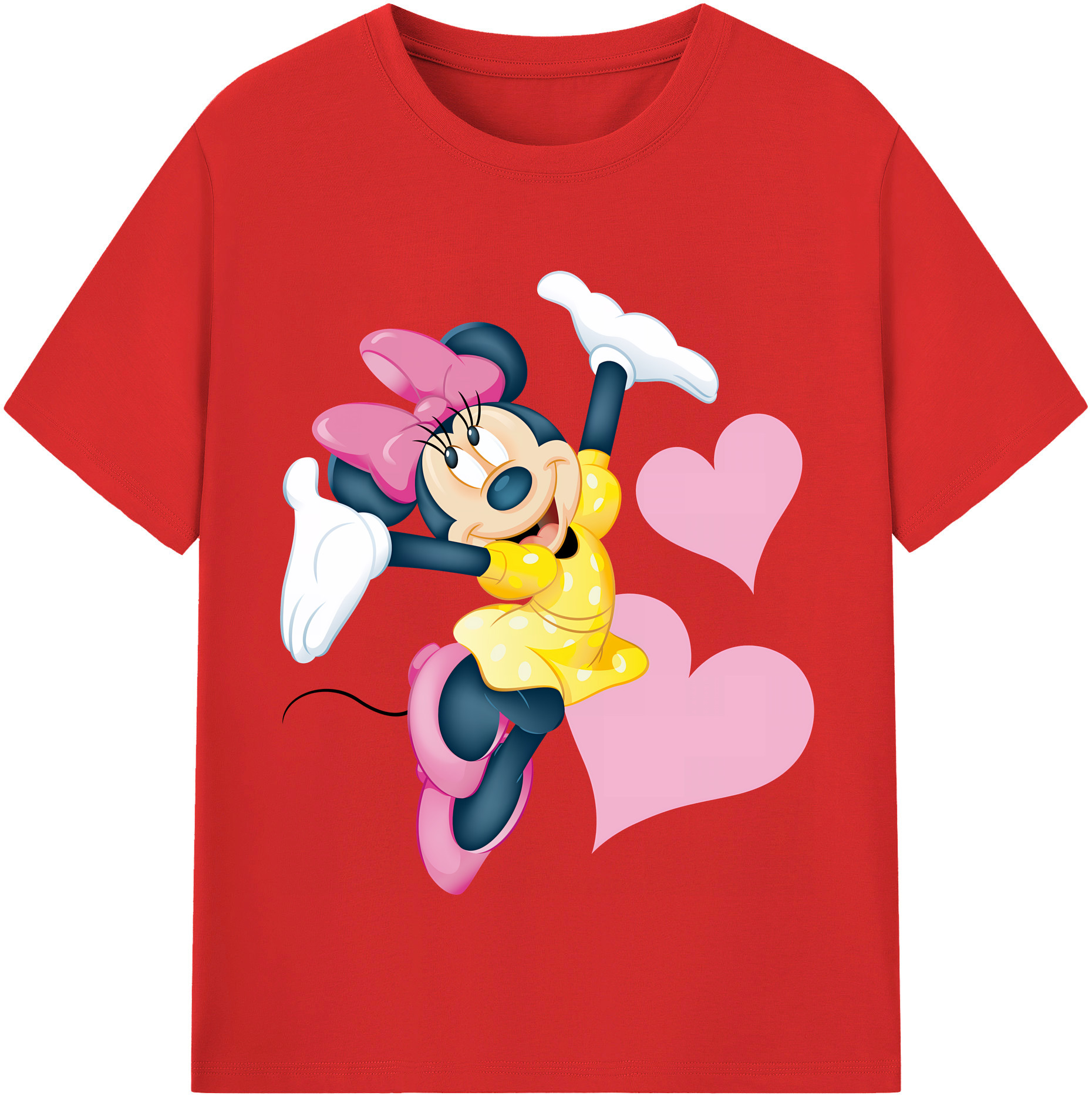 （画像用） ミッキーマウス Mickey Mouse レディースカジュアルプリントTシャツ（綿100％）