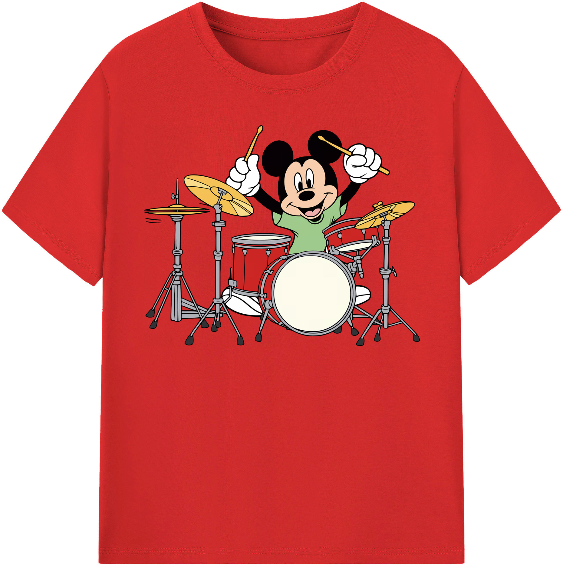 ミッキーマウス Mickey Mouse レディースカジュアルプリントTシャツ（綿100％）