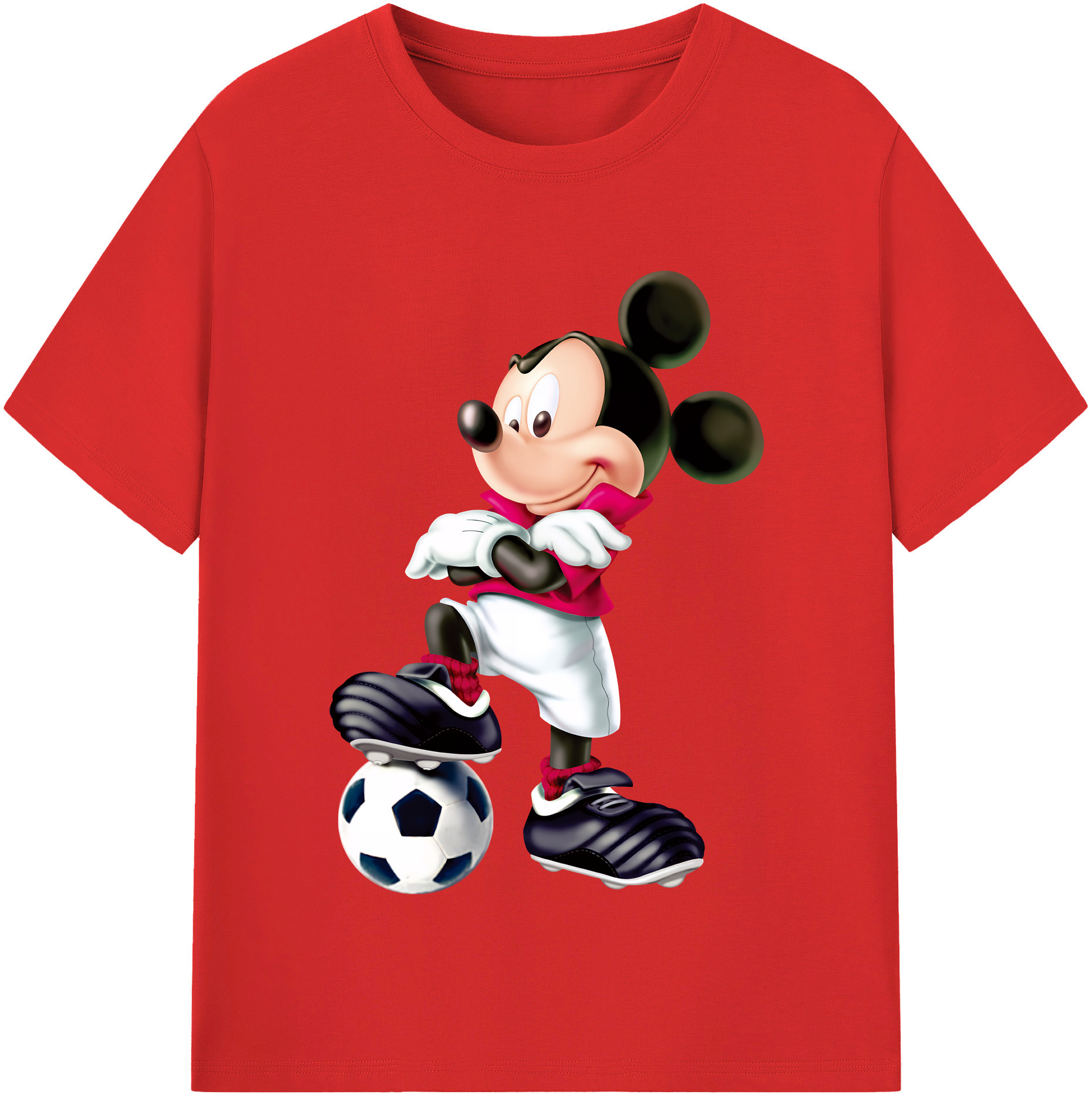 ミッキーマウス Mickey Mouse レディースカジュアルプリントTシャツ（綿100％）