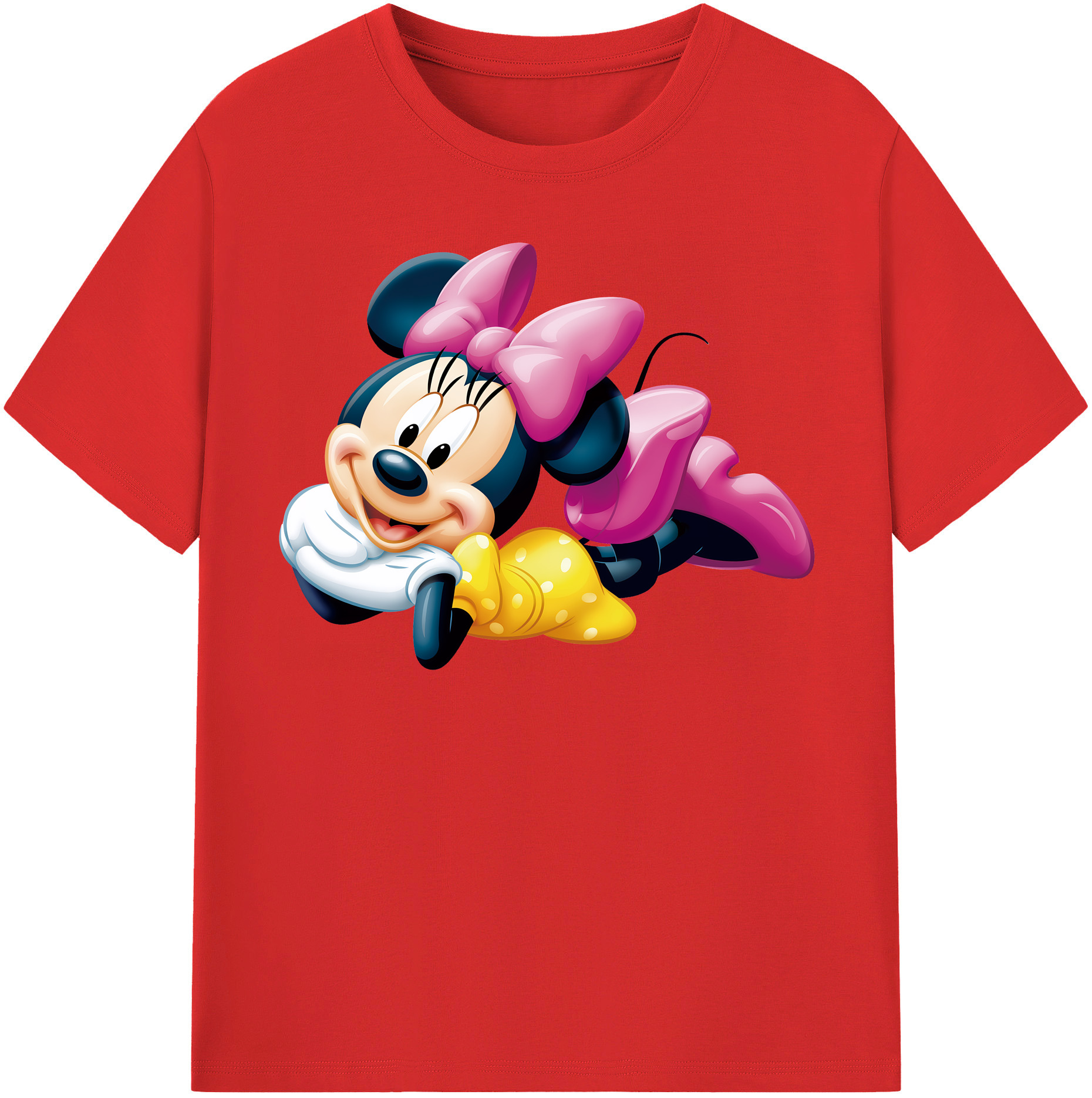 ミッキーマウス Mickey Mouse レディースカジュアルプリントTシャツ（綿100％）