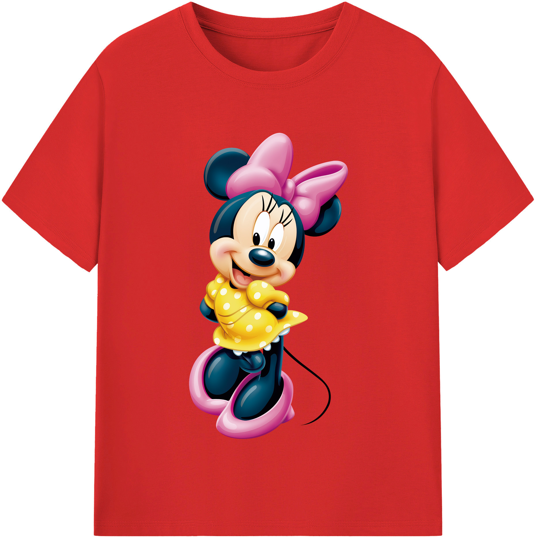 ミッキーマウス Mickey Mouse レディースカジュアルプリントTシャツ（綿100％）