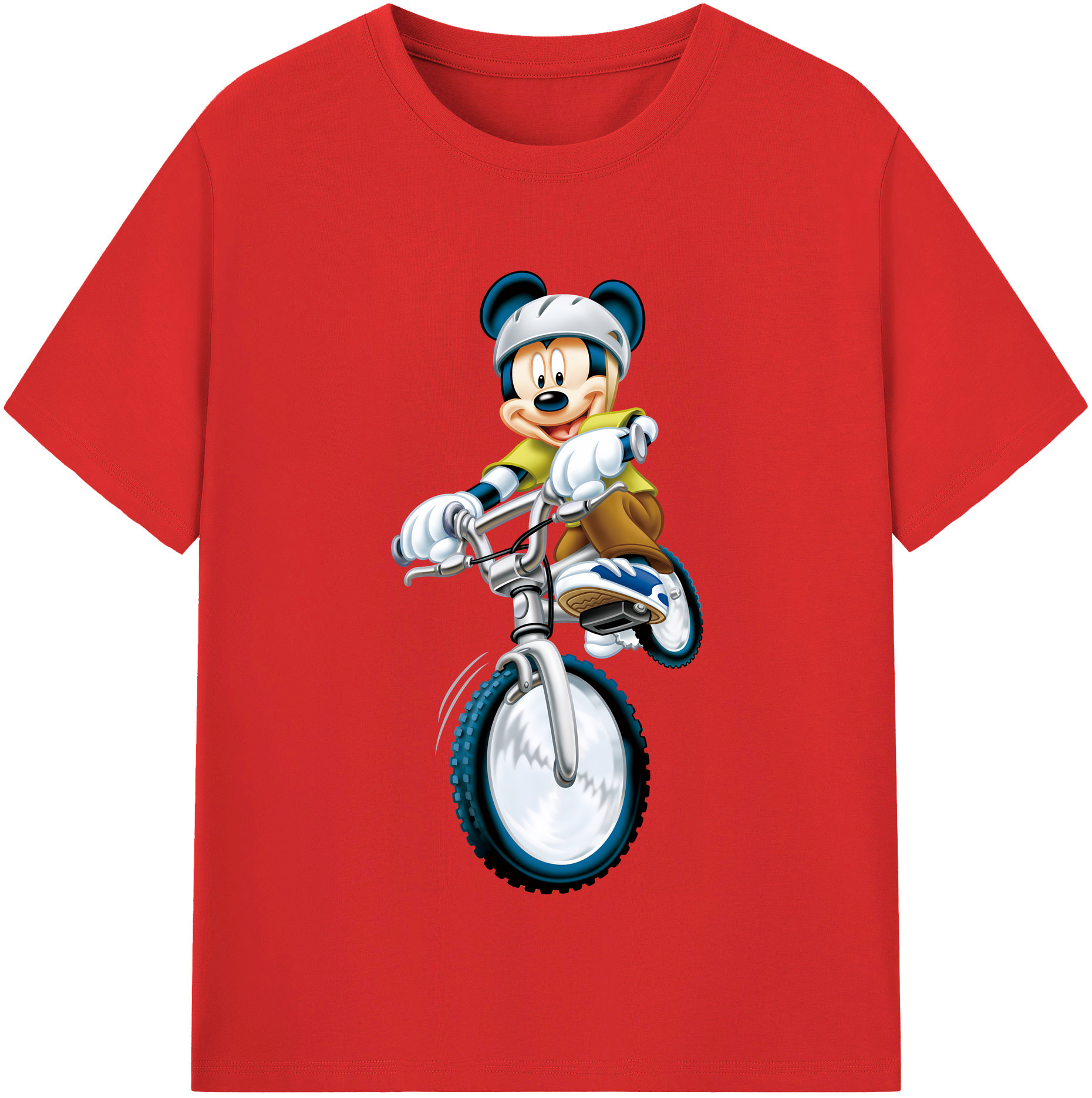 ミッキーマウス Mickey Mouse レディースカジュアルプリントTシャツ（綿100％）